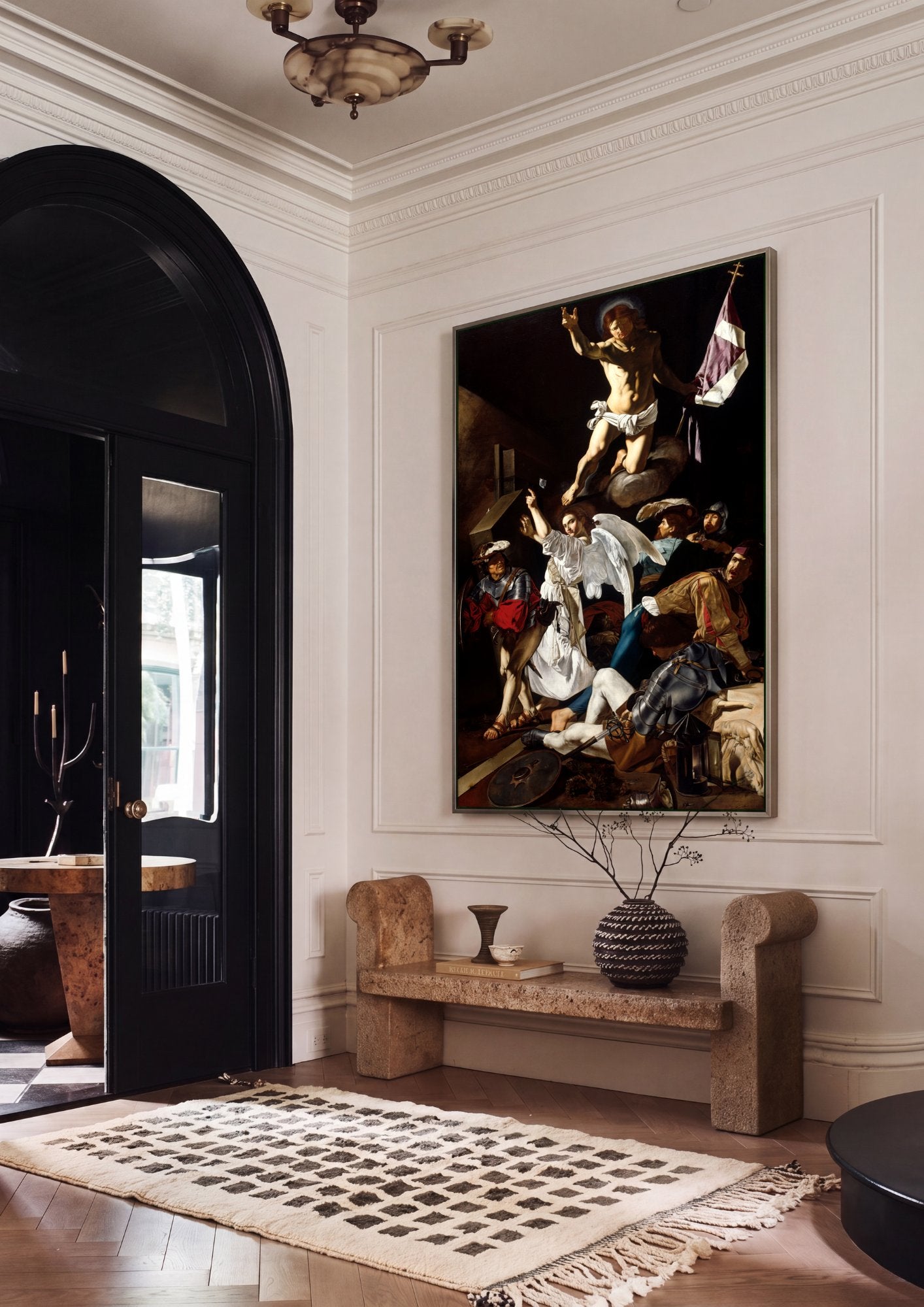 Quadro Decorativo A Ressurreição de Cristo - Caravaggio em ambiente decorado