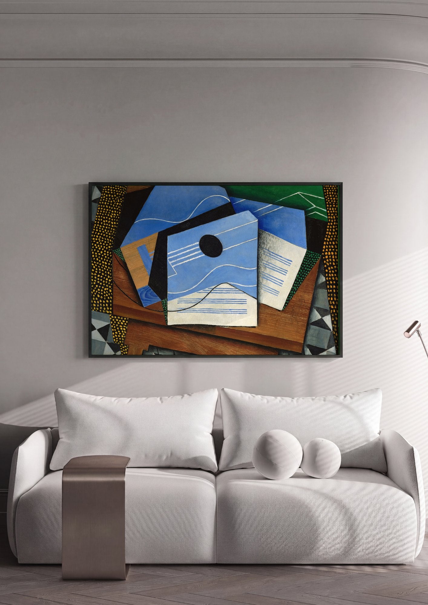 Quadro Decorativo A Guitarra - Juan Gris em ambiente decorado