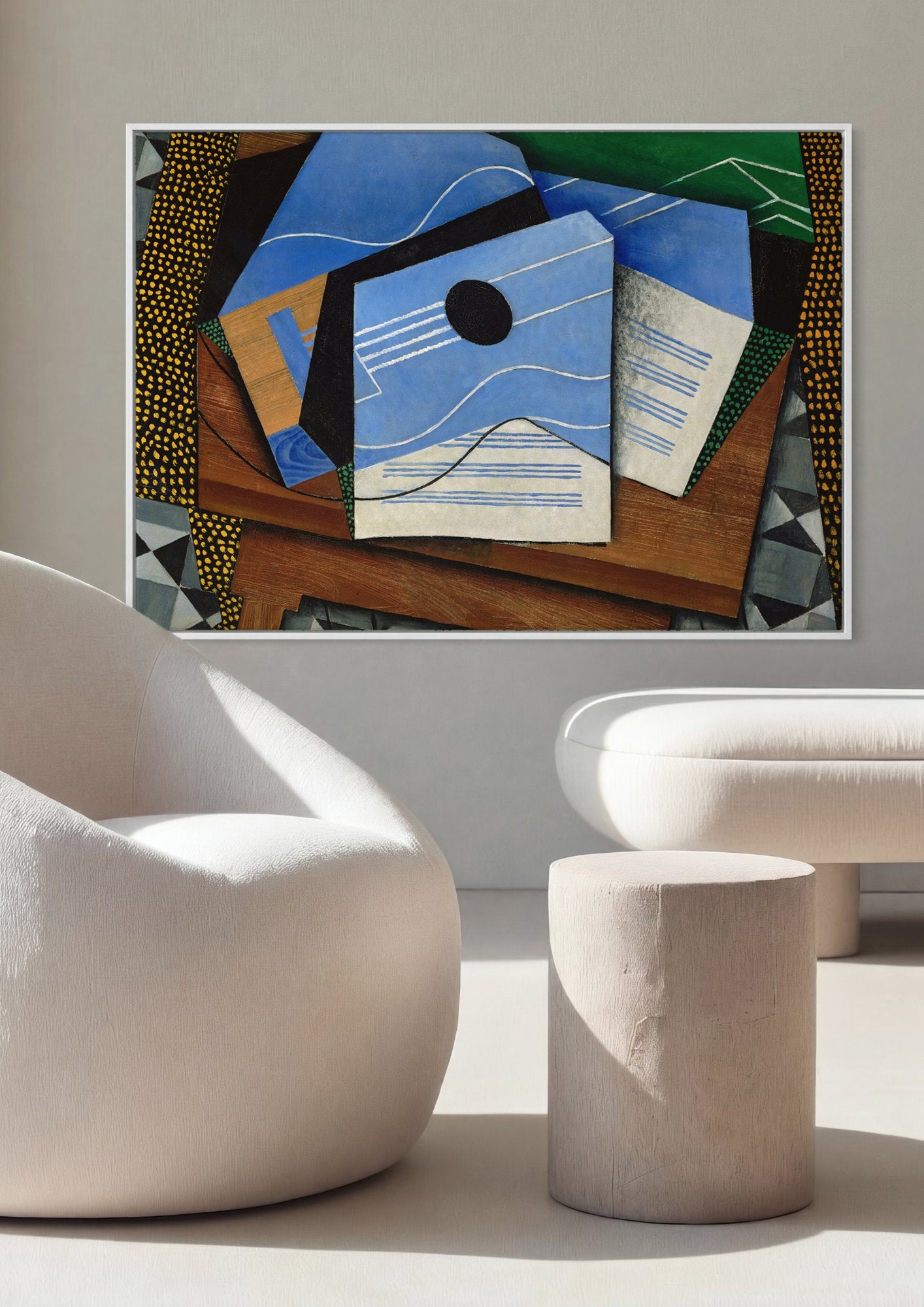 Quadro Decorativo A Guitarra - Juan Gris em ambiente decorado