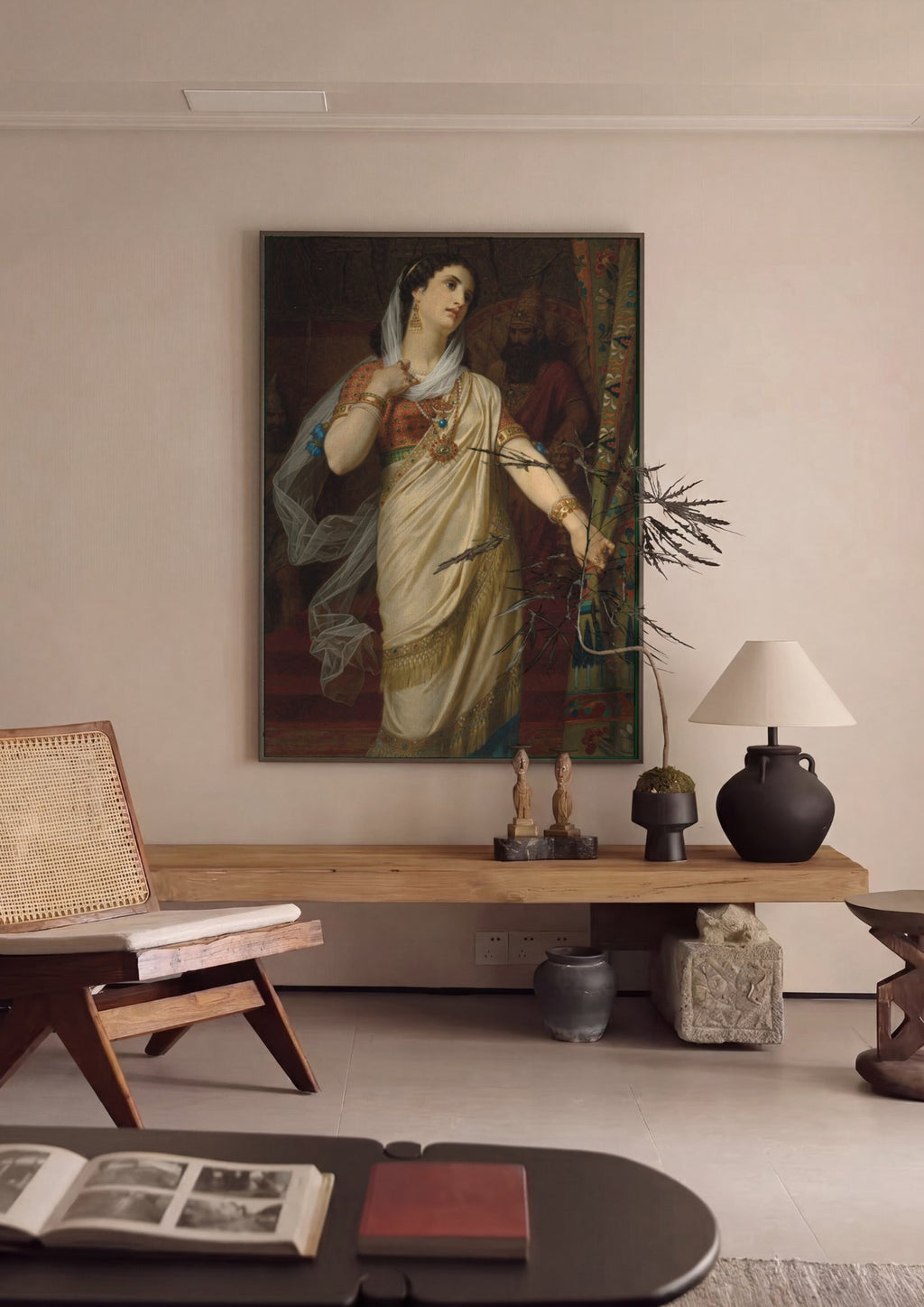 Quadro Decorativo Ester - Hugues Merle em ambiente decorado
