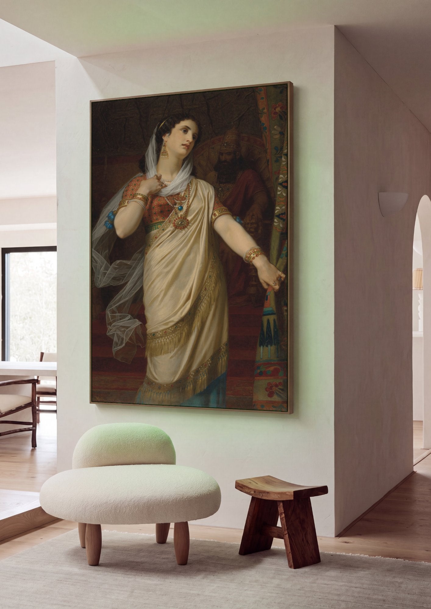 Quadro Decorativo Ester - Hugues Merle em ambiente decorado