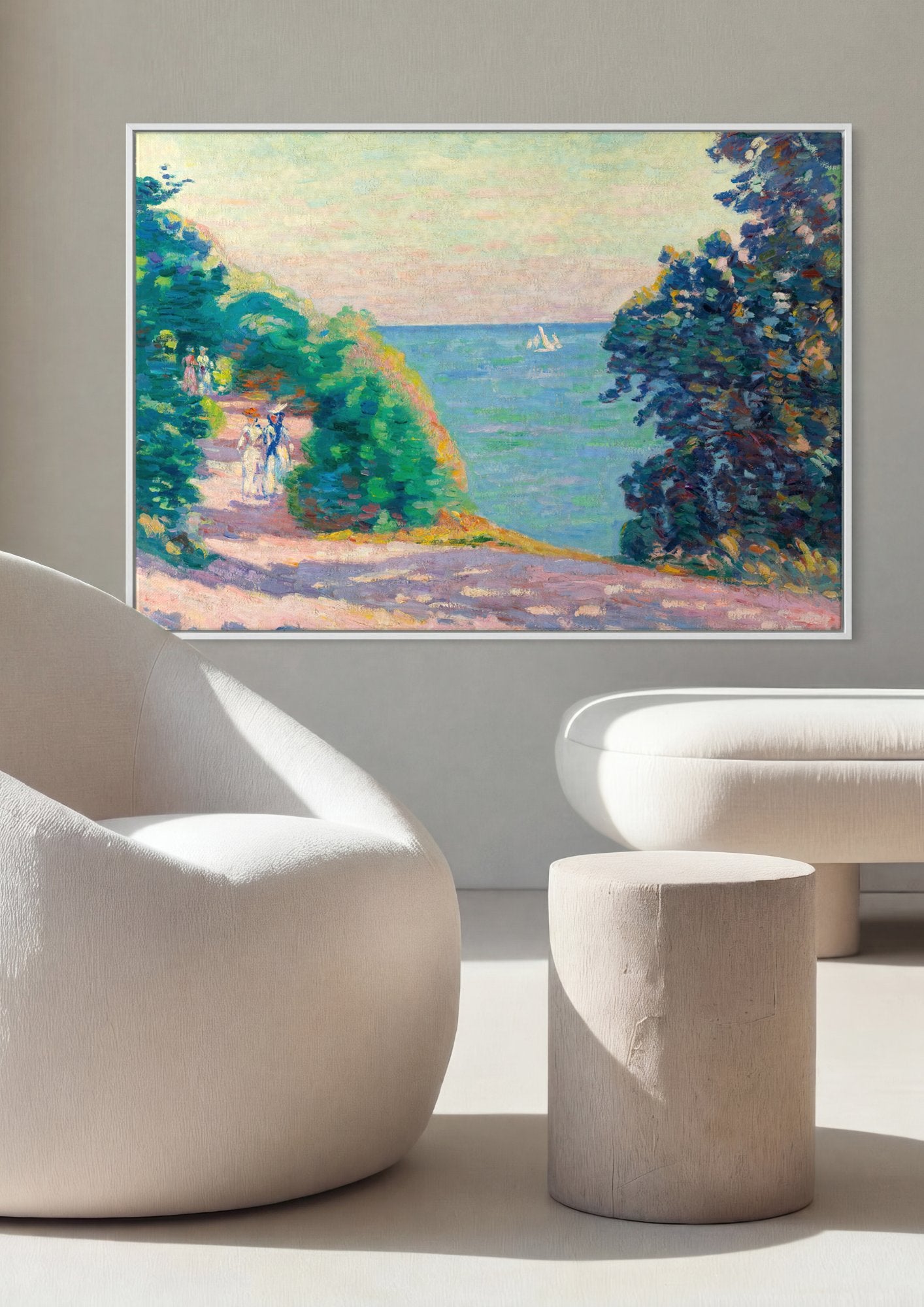 Quadro Decorativo Paisagem Costeira – Armand Guillaumin em ambiente decorado