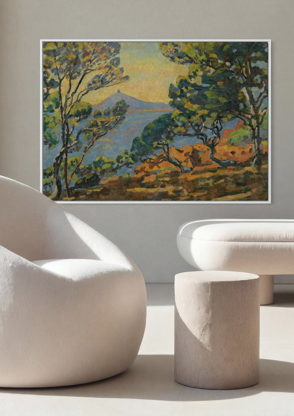 Quadro Decorativo Paisagem Costeira - Armand Guillaumin em ambiente decorado