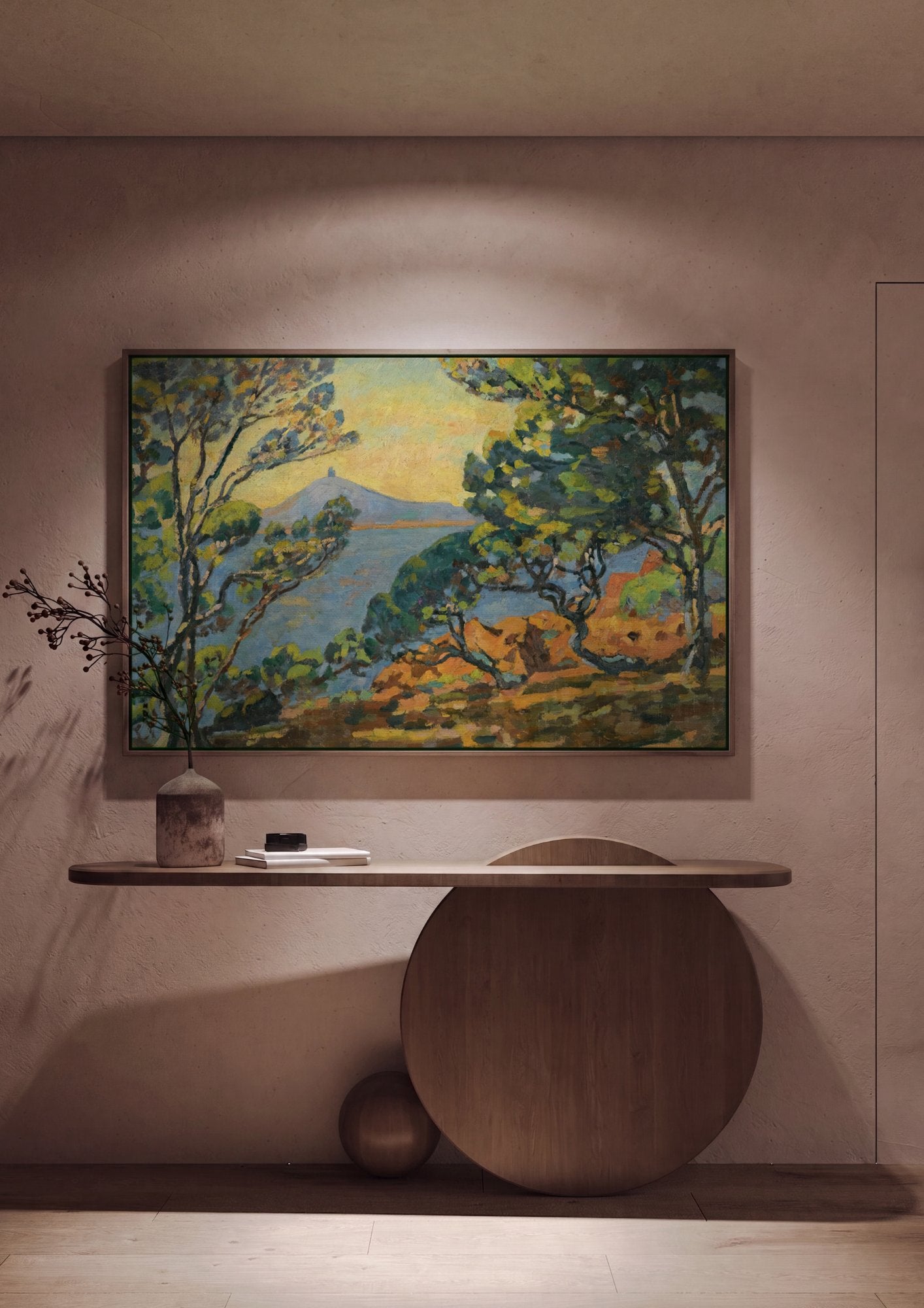 Quadro Decorativo Paisagem Costeira - Armand Guillaumin em ambiente decorado