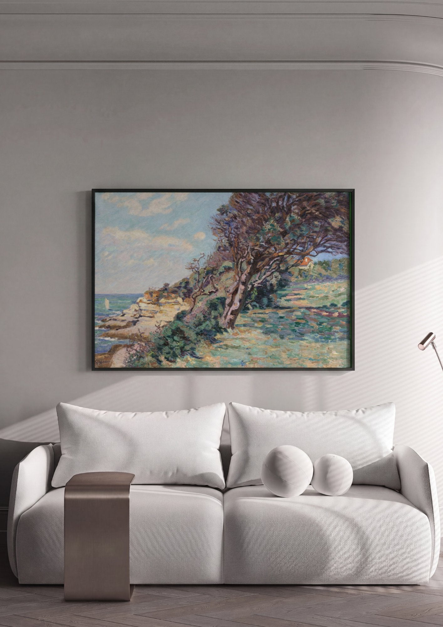 Quadro Decorativo Paisagem Costeira - Armand Guillaumin em ambiente decorado