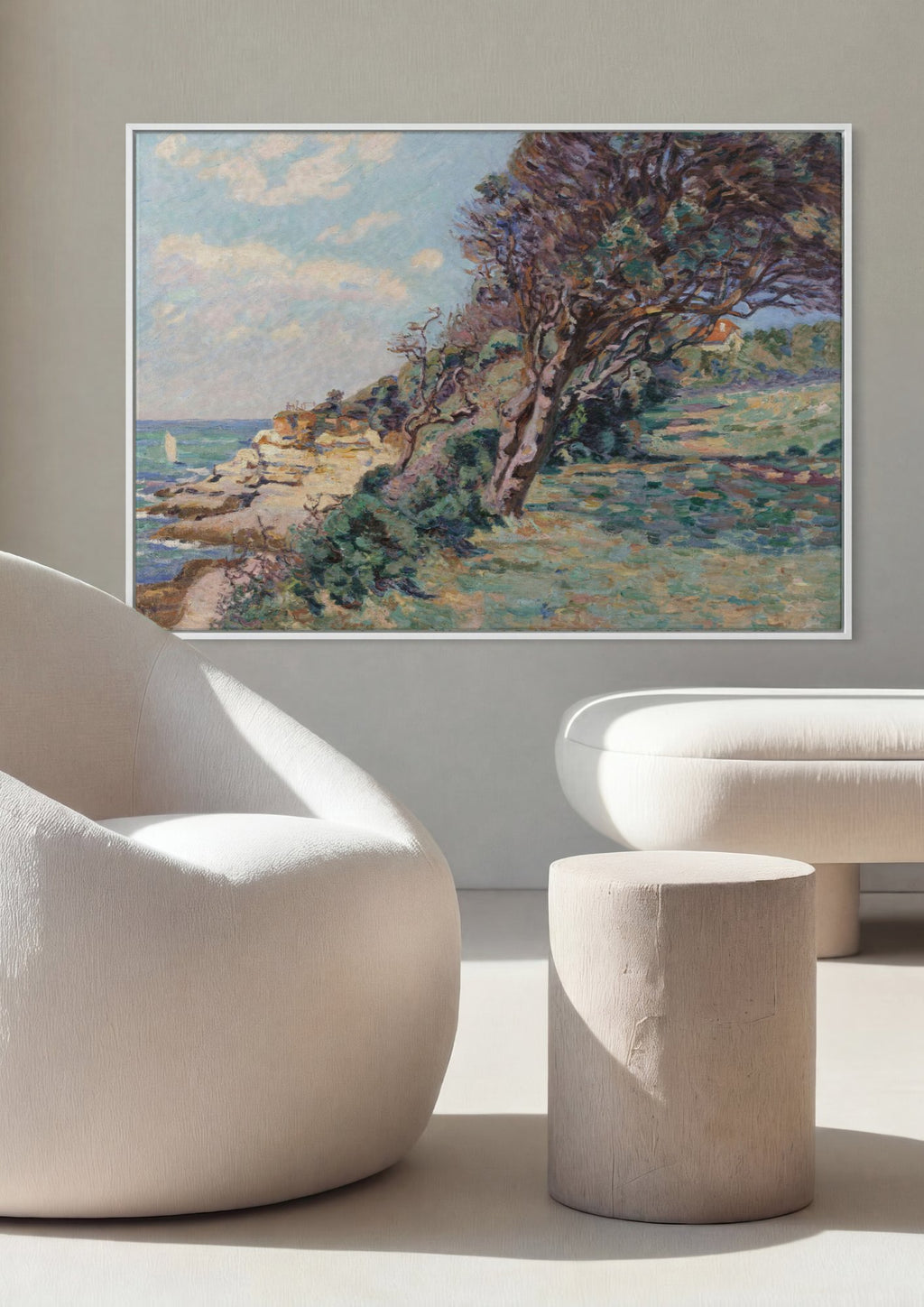Quadro Decorativo Paisagem Costeira - Armand Guillaumin em ambiente decorado