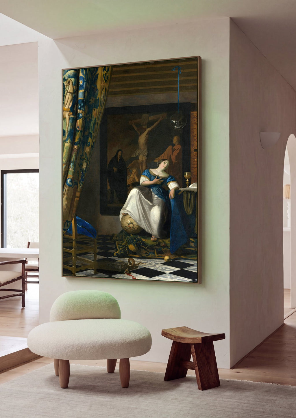 Quadro Decorativo A Alegoria da Fé - Vermeer em ambiente decorado