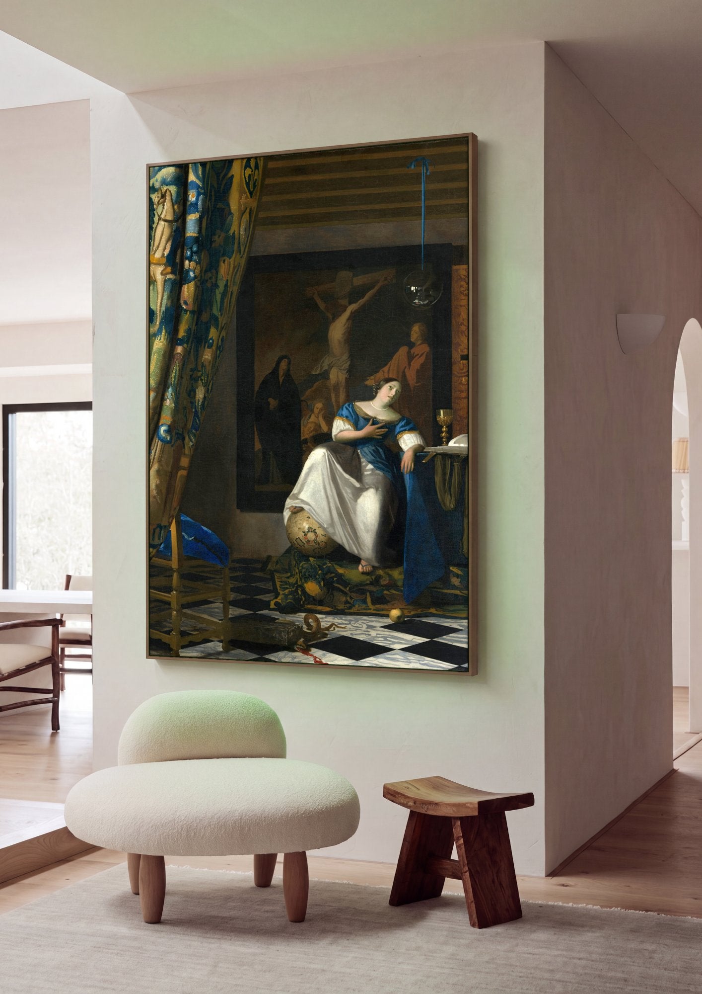 Quadro Decorativo A Alegoria da Fé - Vermeer em ambiente decorado