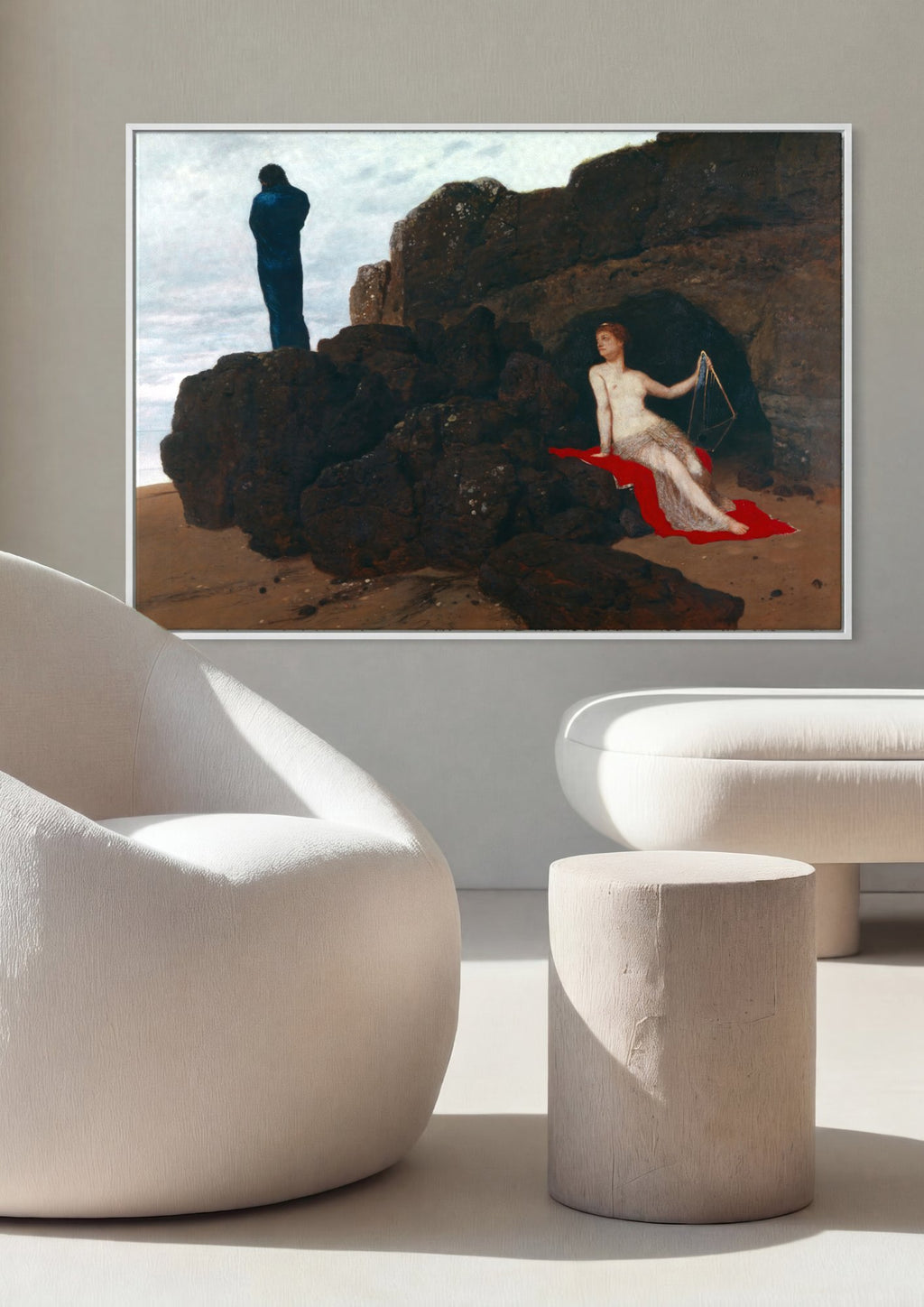 Quadro Decorativo A Ilha dos Mortos - Arnold Böcklin em ambiente decorado