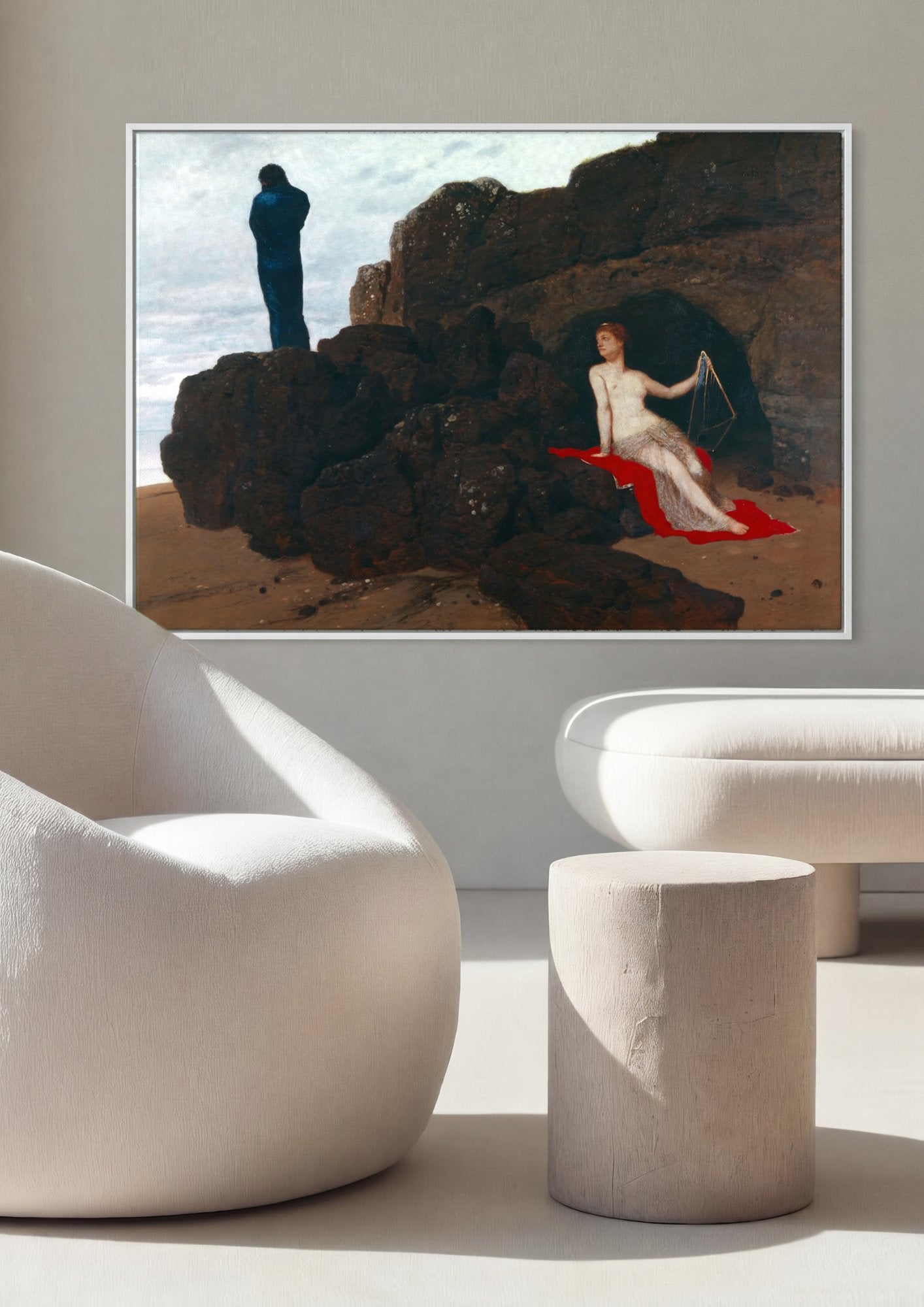 Quadro Decorativo A Ilha dos Mortos - Arnold Böcklin em ambiente decorado