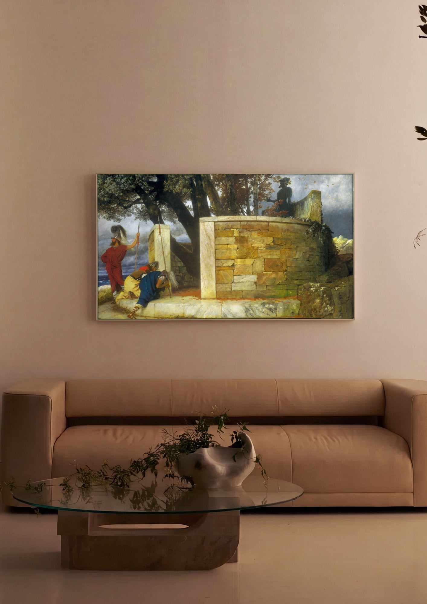 Quadro Decorativo Ulisses e Calipso - Arnold Böcklin em ambiente decorado