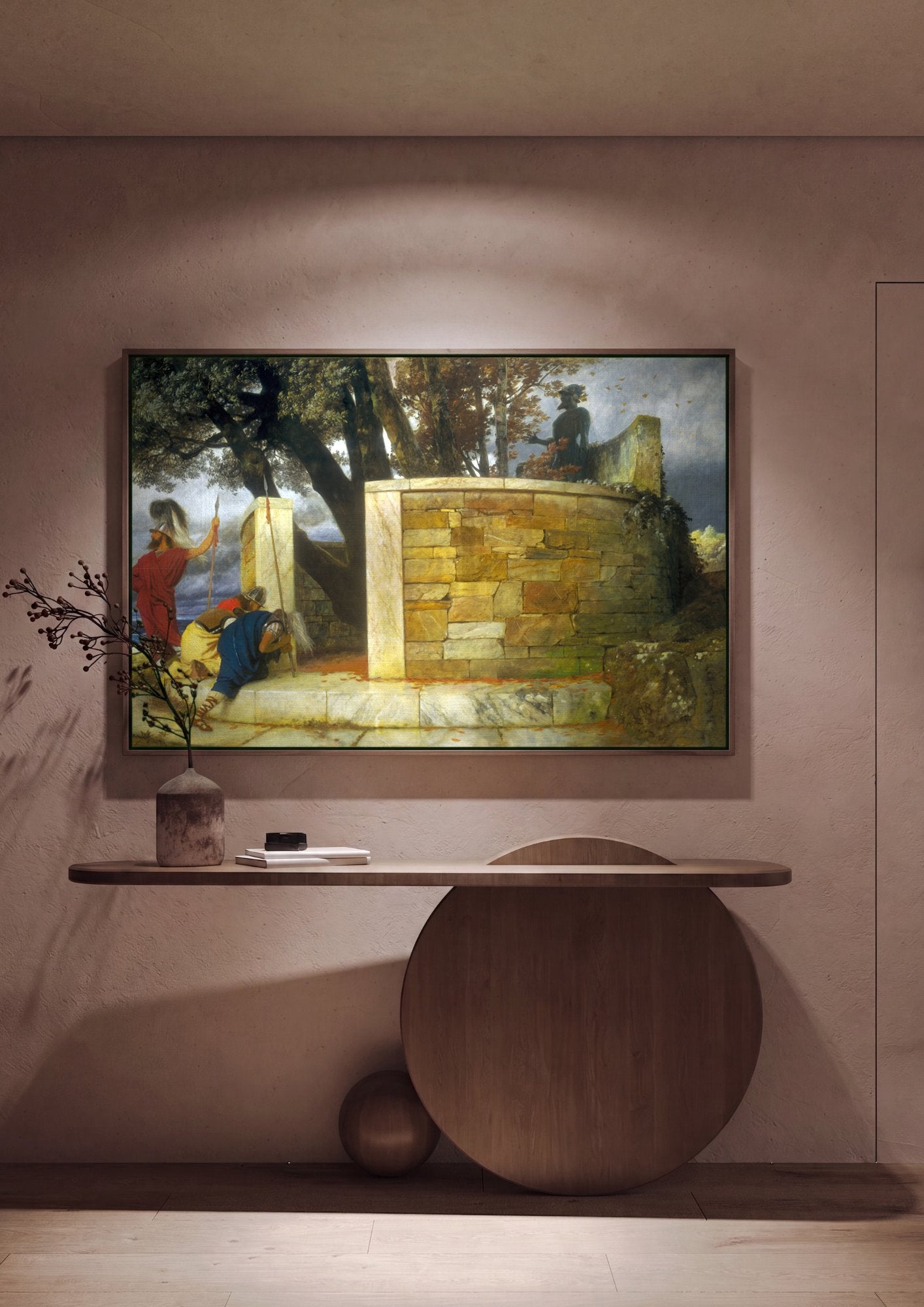 Quadro Decorativo Ulisses e Calipso - Arnold Böcklin em ambiente decorado
