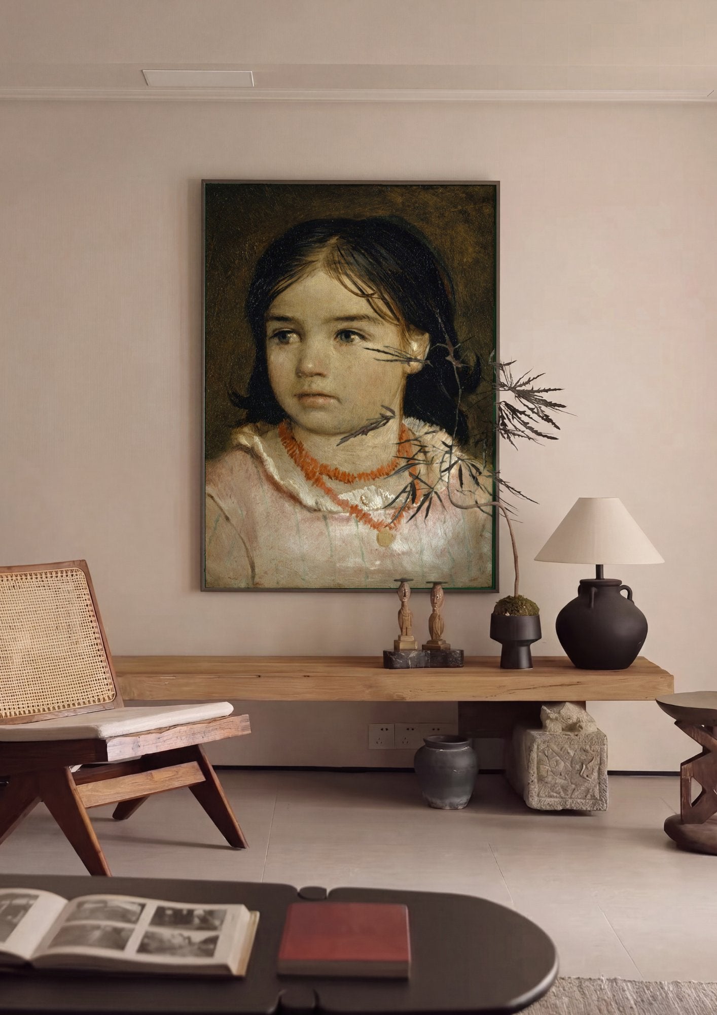 Quadro Decorativo Retrato de Menina - Arnold Böcklin em ambiente decorado