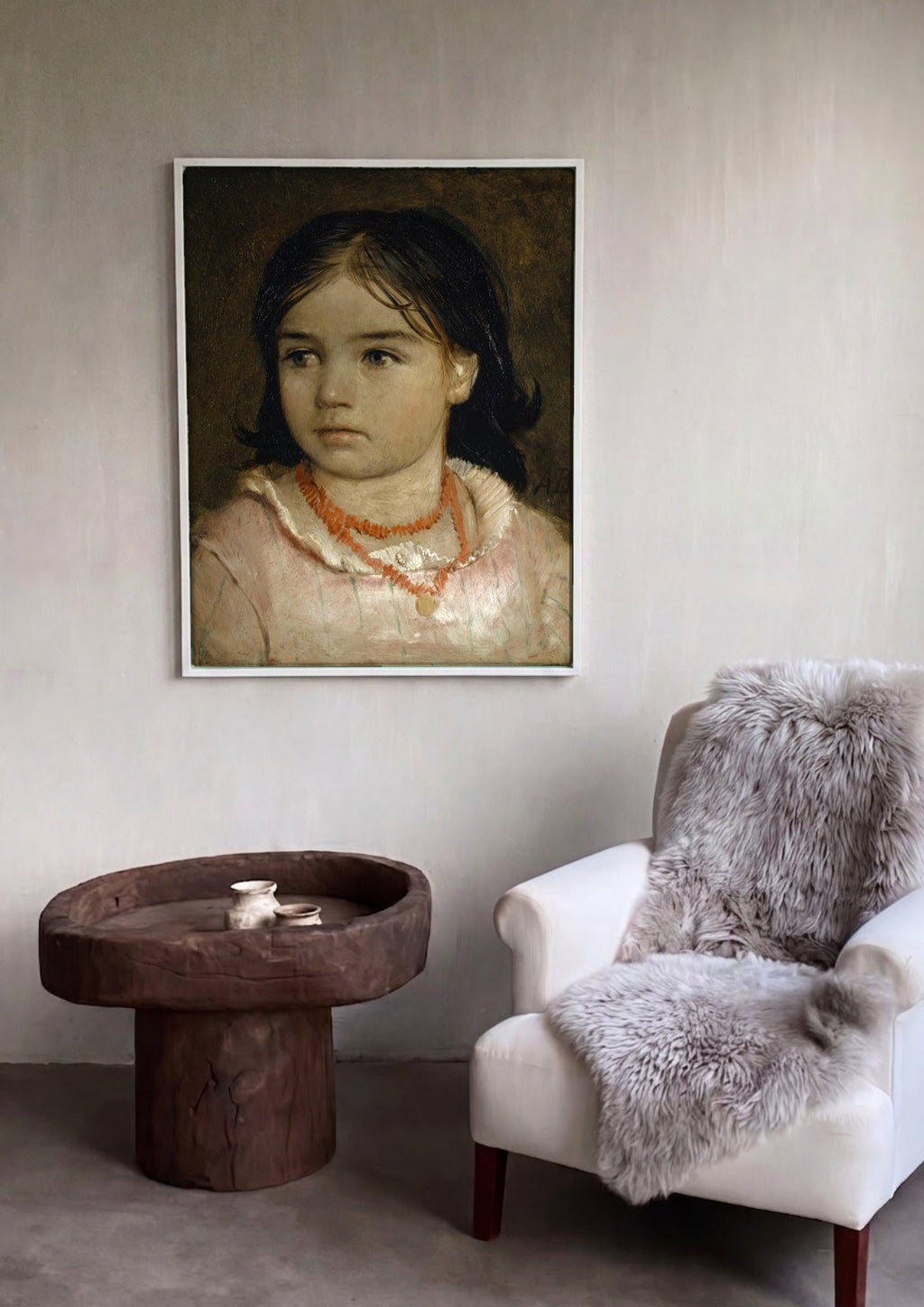 Quadro Decorativo Retrato de Menina - Arnold Böcklin em ambiente decorado