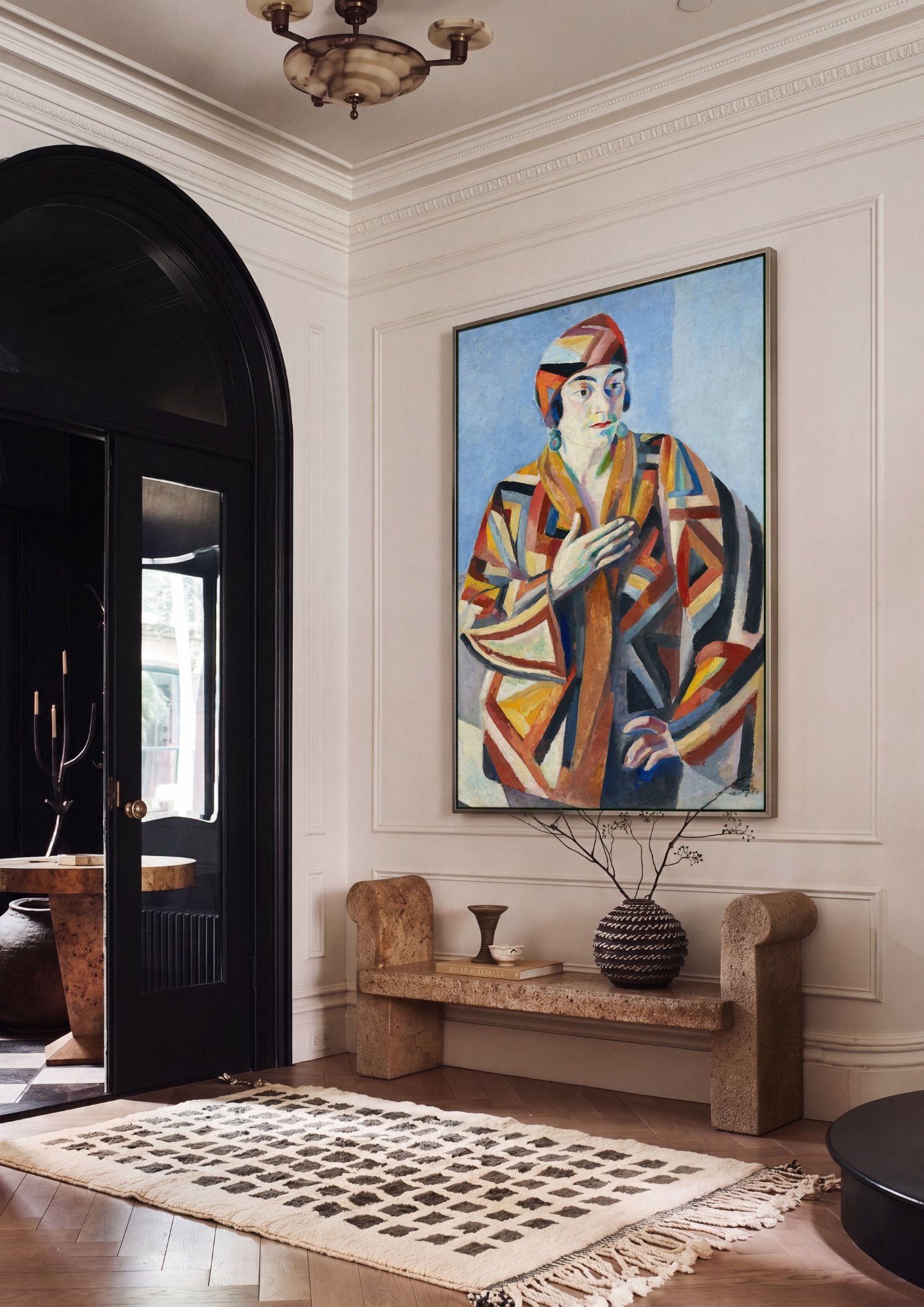 Quadro Decorativo A Mulher e o Chapéu - Robert Delaunay em ambiente decorado