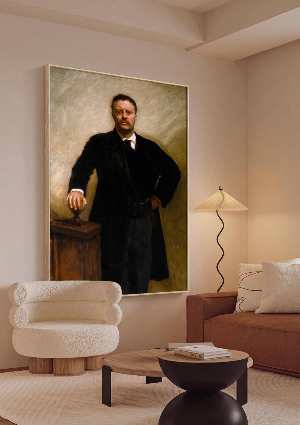 Quadro Decorativo Retrato de Theodore Roosevelt - John Singer Sargent em ambiente decorado