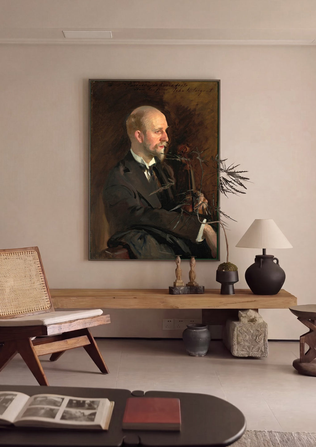 Quadro Decorativo Retrato de W. Graham Robertson - John Singer Sargent em ambiente decorado