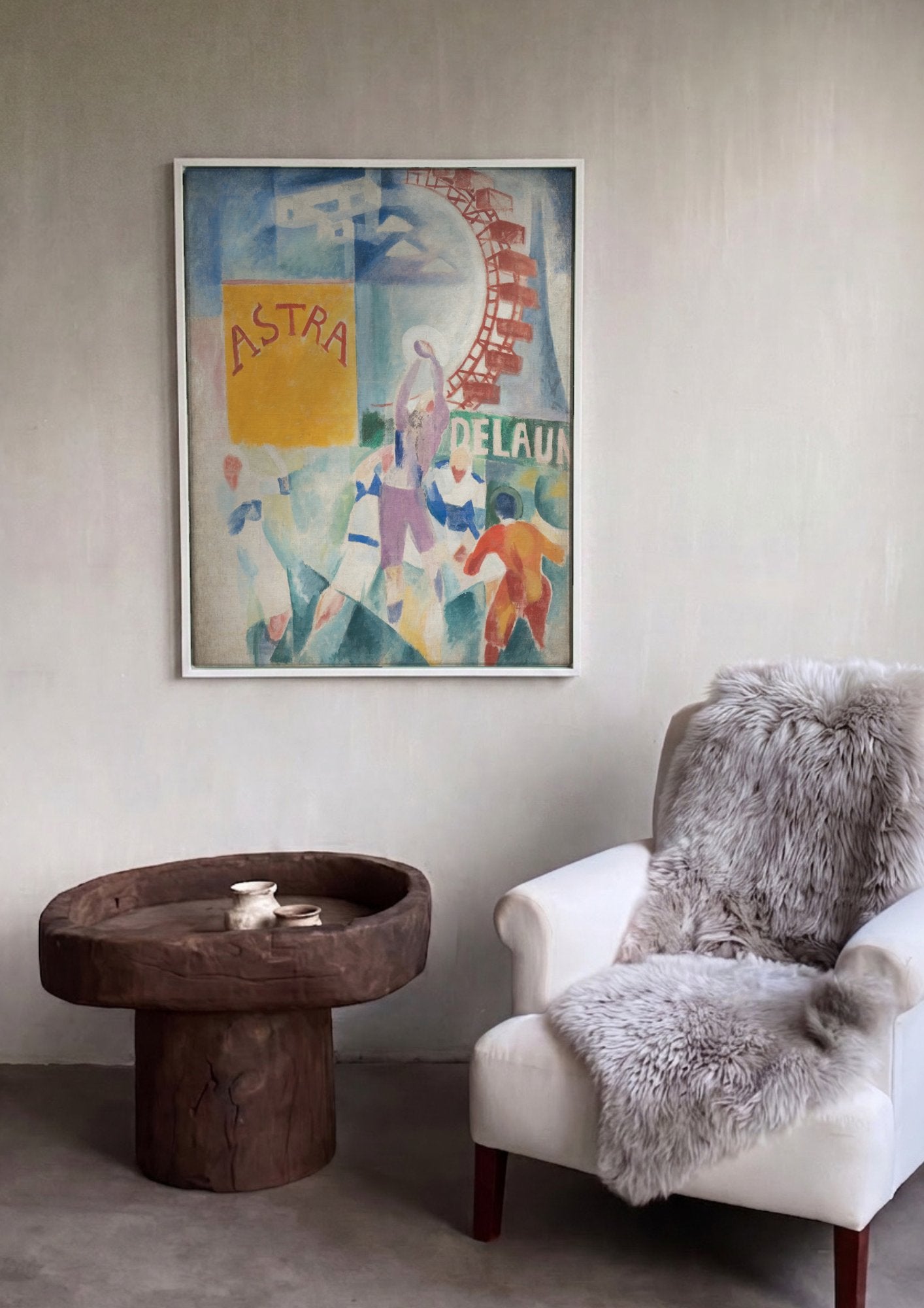 Quadro Decorativo A Equipe de Cardiff - Robert Delaunay em ambiente decorado
