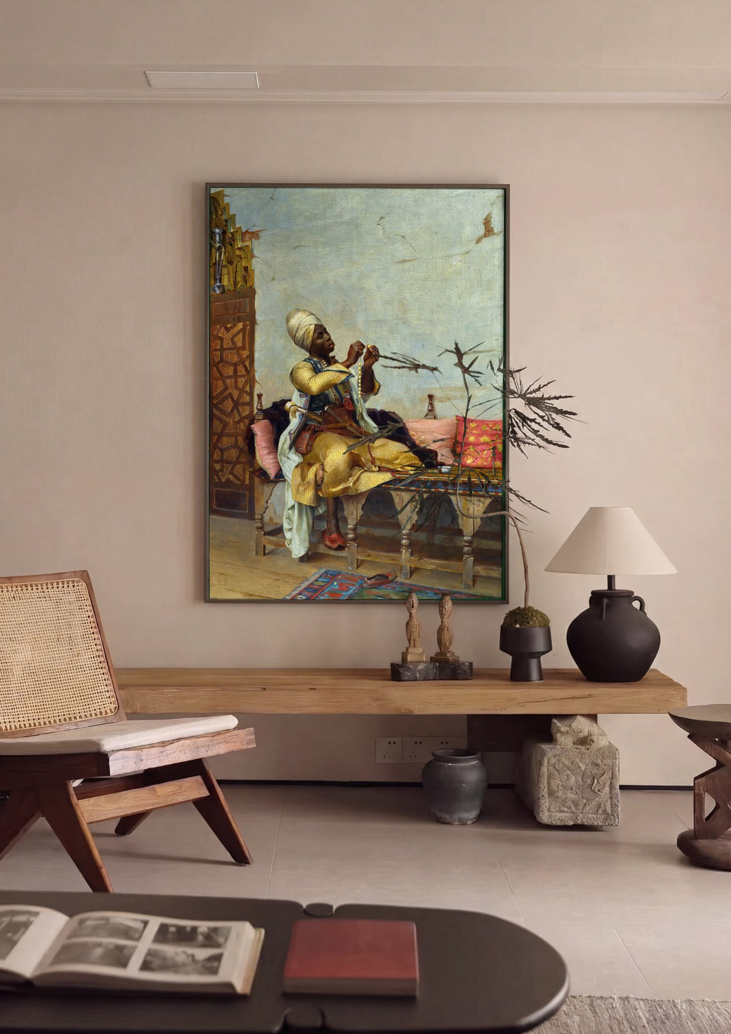 Quadro Decorativo O Confeccionador de Rosários - Theodoros Ralli em ambiente decorado