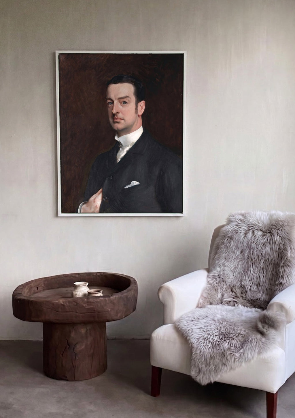 Quadro Decorativo Retrato de W. Graham Robertson - John Singer Sargent em ambiente decorado