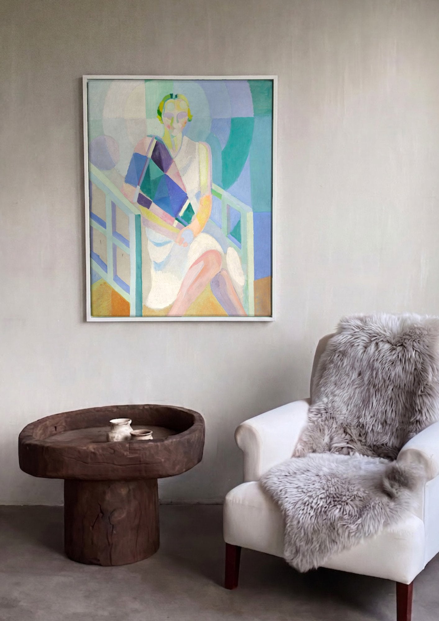 Quadro Decorativo A Mulher e o Livro - Robert Delaunay em ambiente decorado