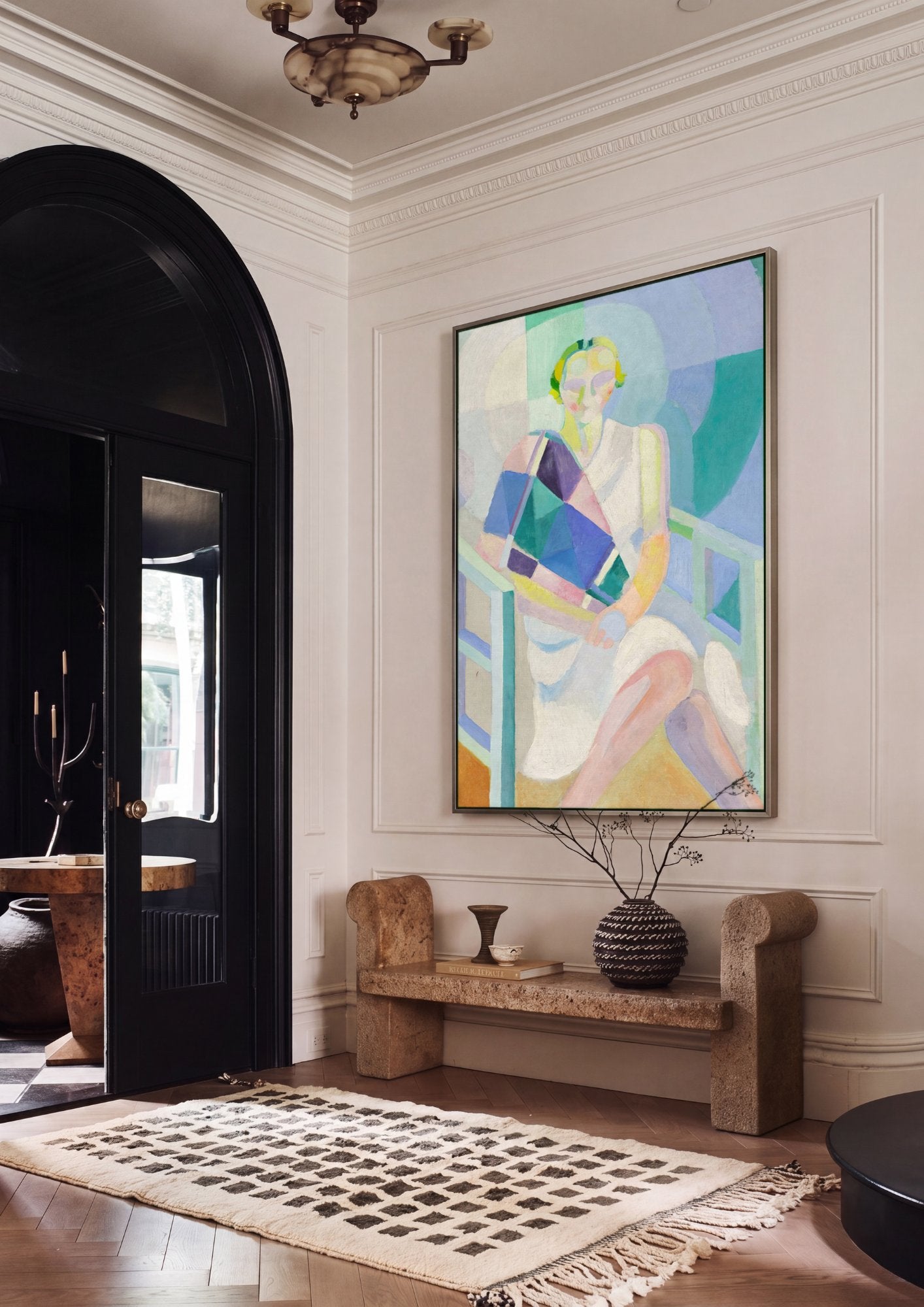 Quadro Decorativo A Mulher e o Livro - Robert Delaunay em ambiente decorado