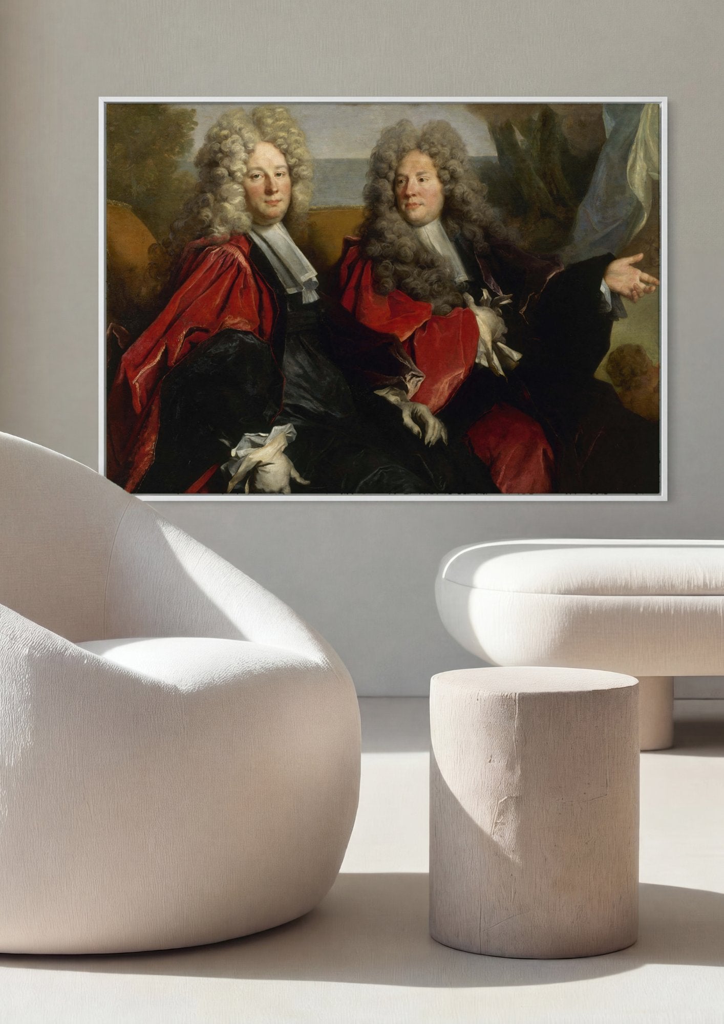 Quadro Decorativo Retrato de Cavalheiros - Largillière em ambiente decorado