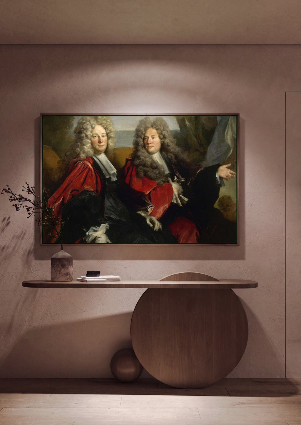 Quadro Decorativo Retrato de Cavalheiros - Largillière em ambiente decorado