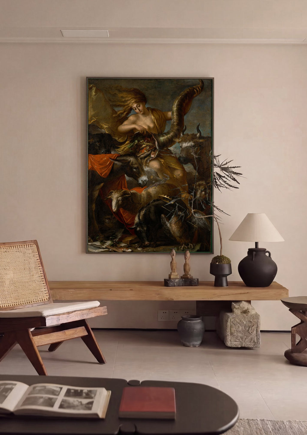 Quadro Decorativo A Fortuna - Salvator Rosa em ambiente decorado