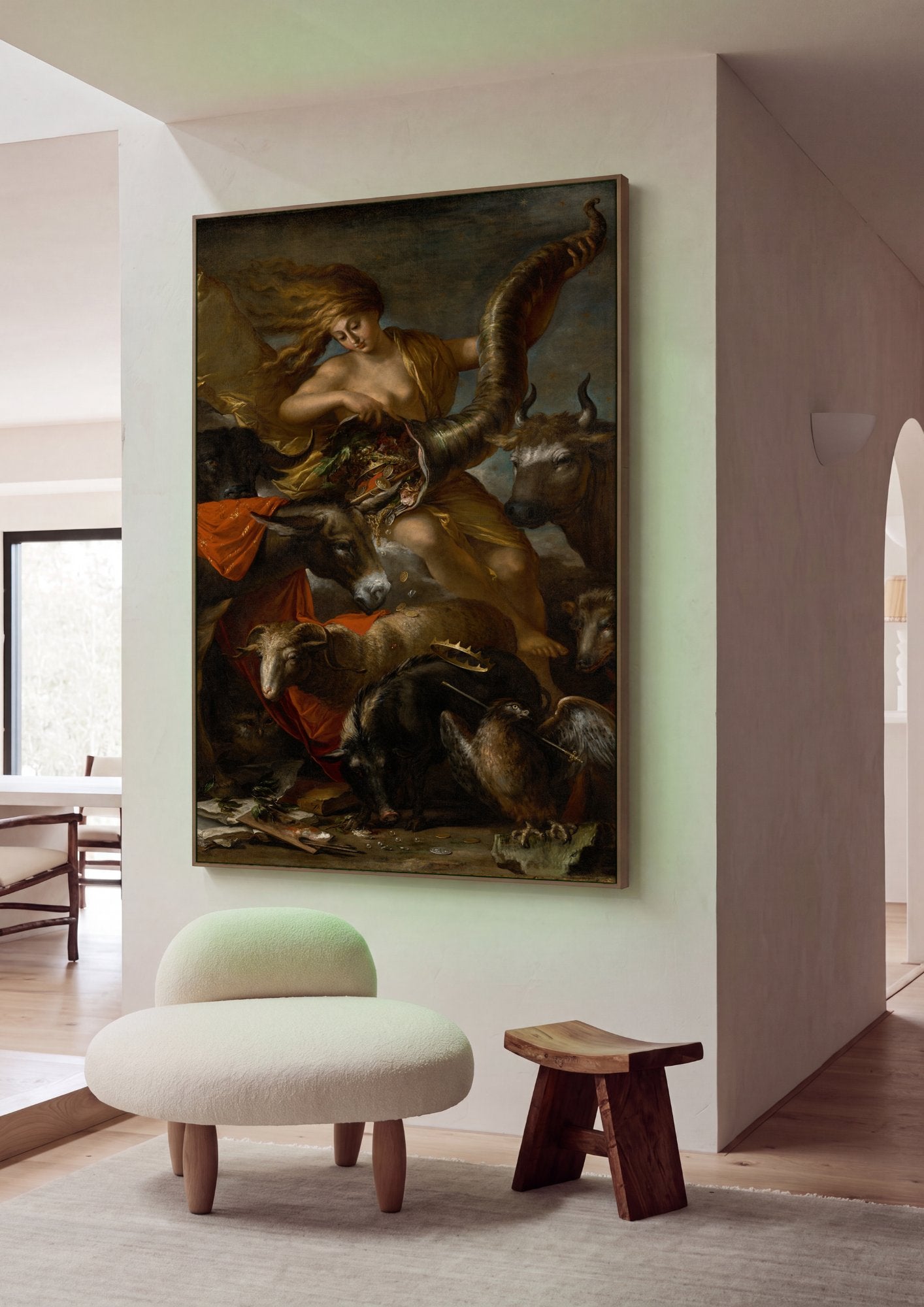 Quadro Decorativo A Fortuna - Salvator Rosa em ambiente decorado