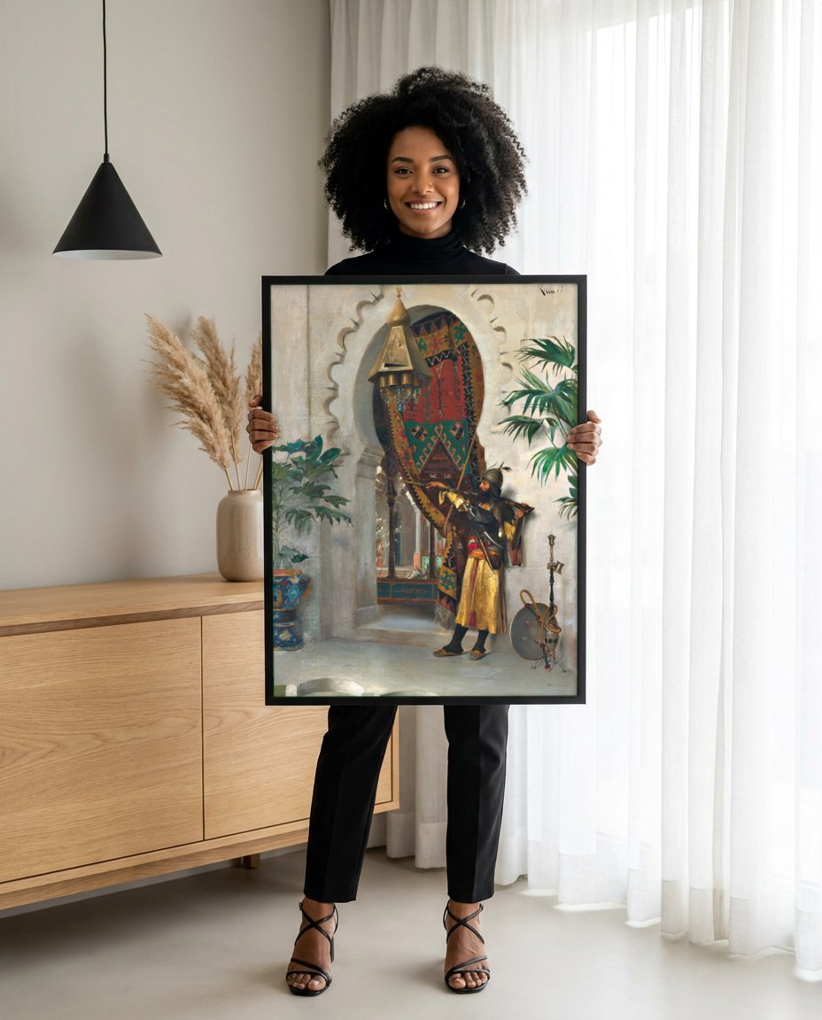 Quadro Decorativo O Sentinela - Theodoros Rall com modelo em ambiente