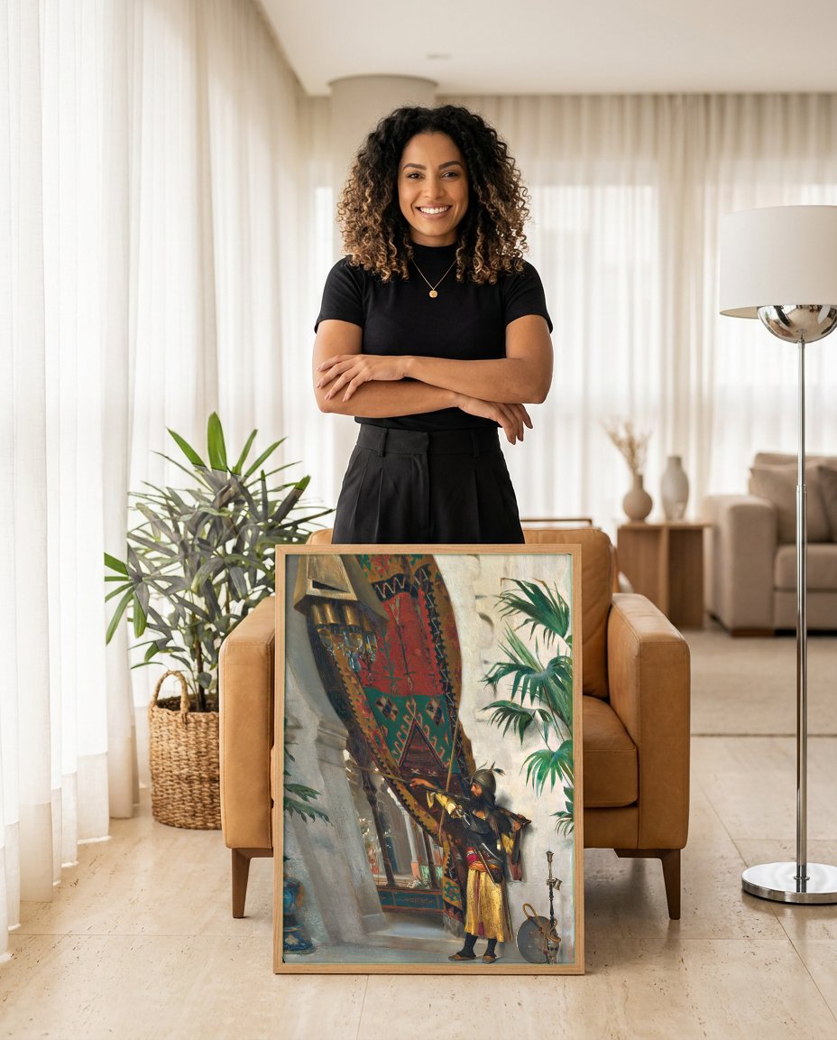 Quadro Decorativo O Sentinela - Theodoros Rall com modelo em ambiente