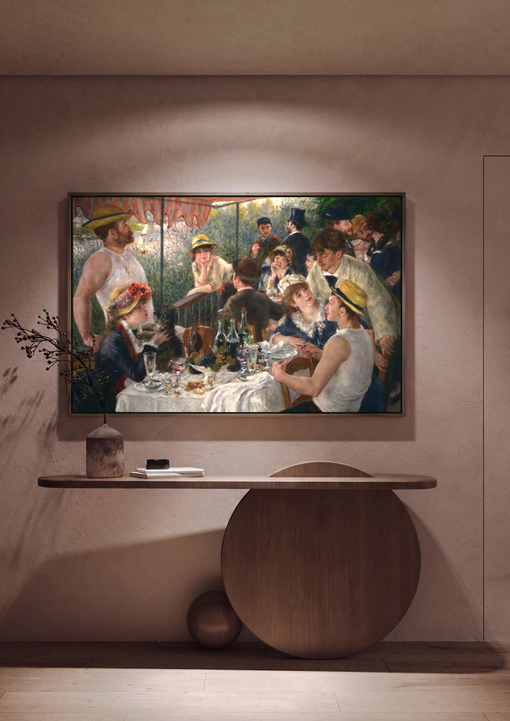 Quadro Decorativo Almoço dos Barqueiros - Renoir em ambiente decorado