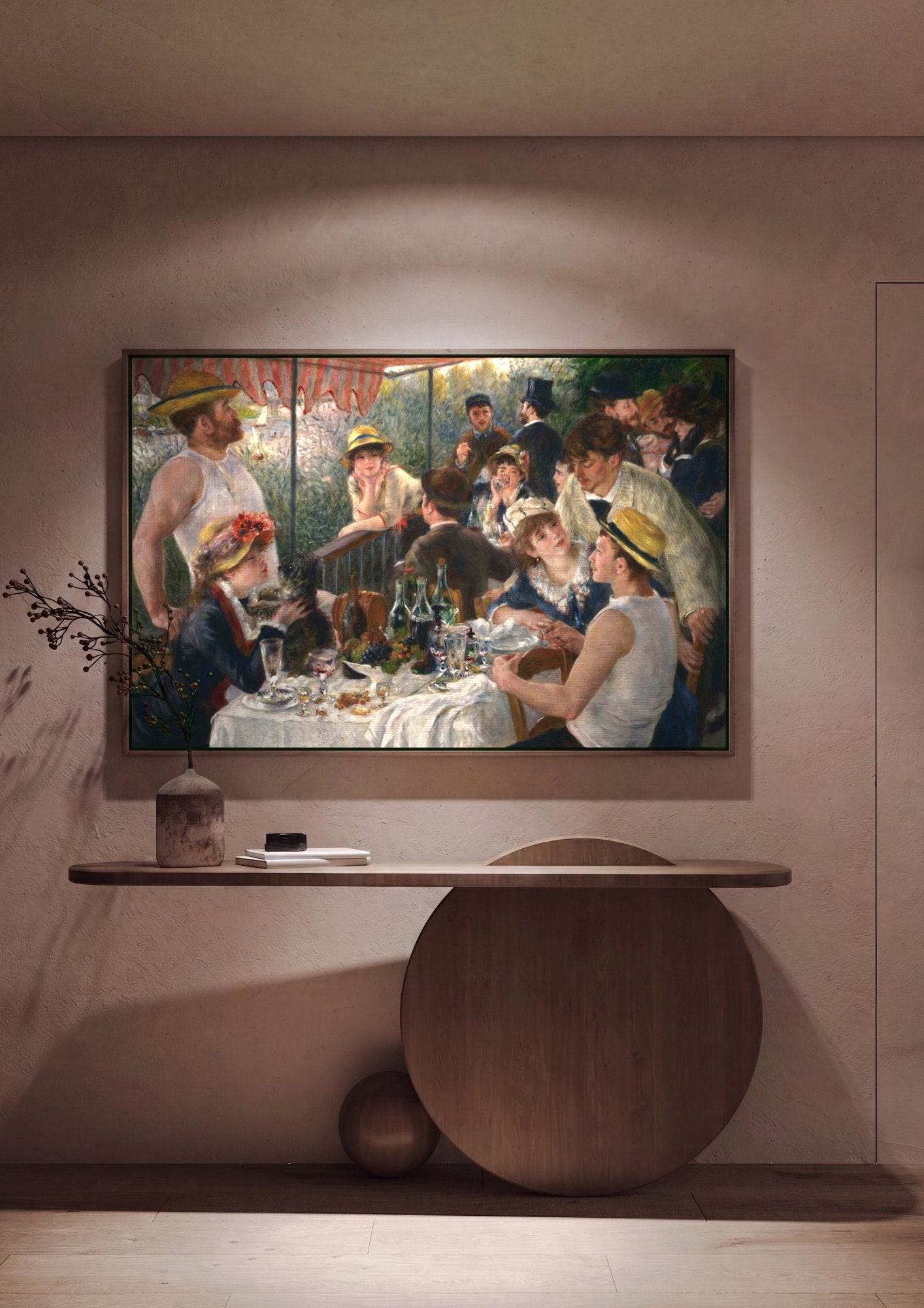 Quadro Decorativo Almoço dos Barqueiros - Renoir em ambiente decorado