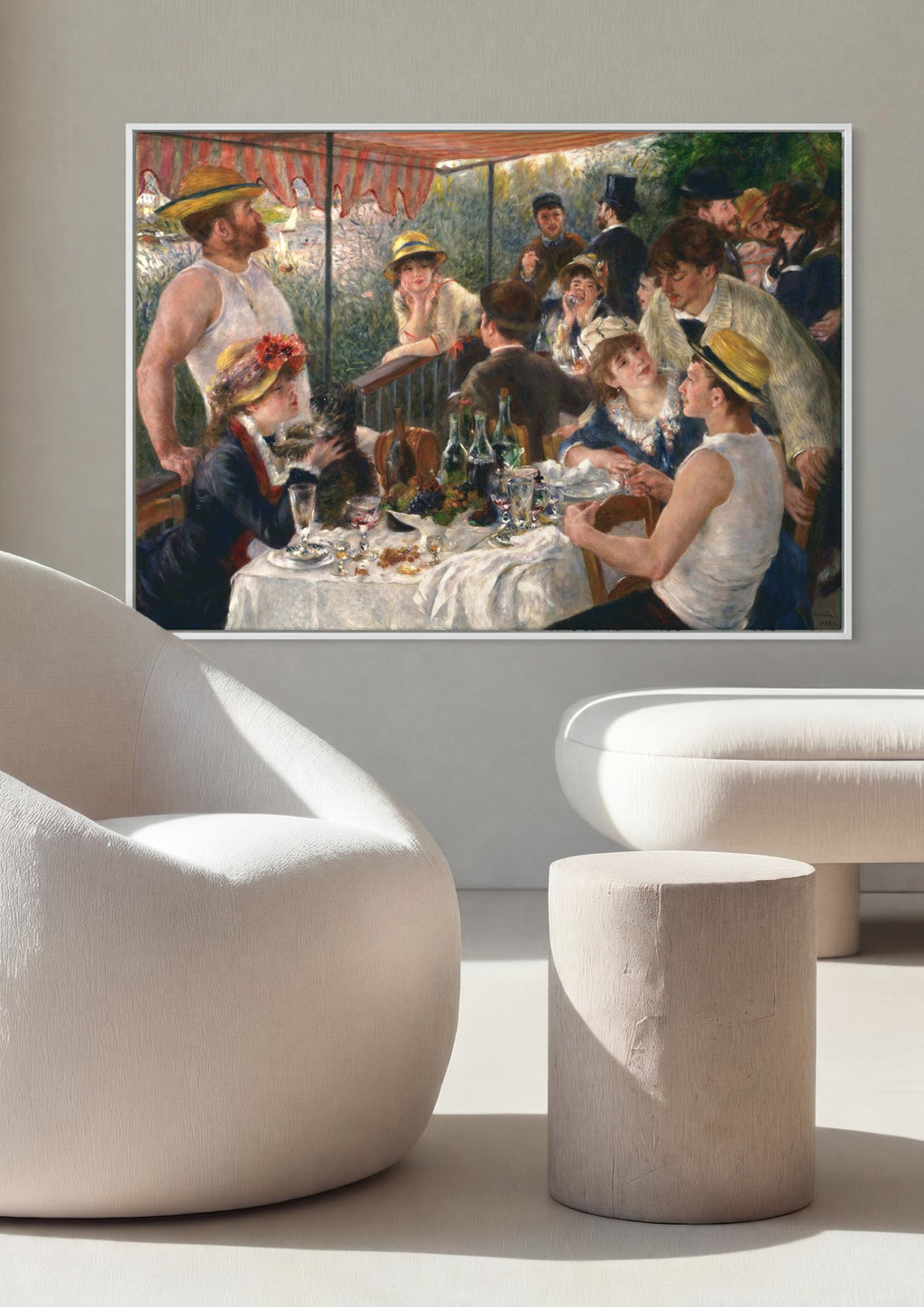 Quadro Decorativo Almoço dos Barqueiros - Renoir em ambiente decorado