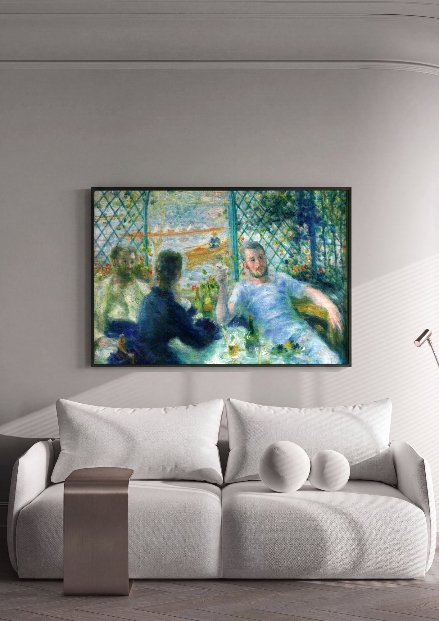 Quadro Decorativo Almoço dos Barqueiros - Renoir em ambiente decorado
