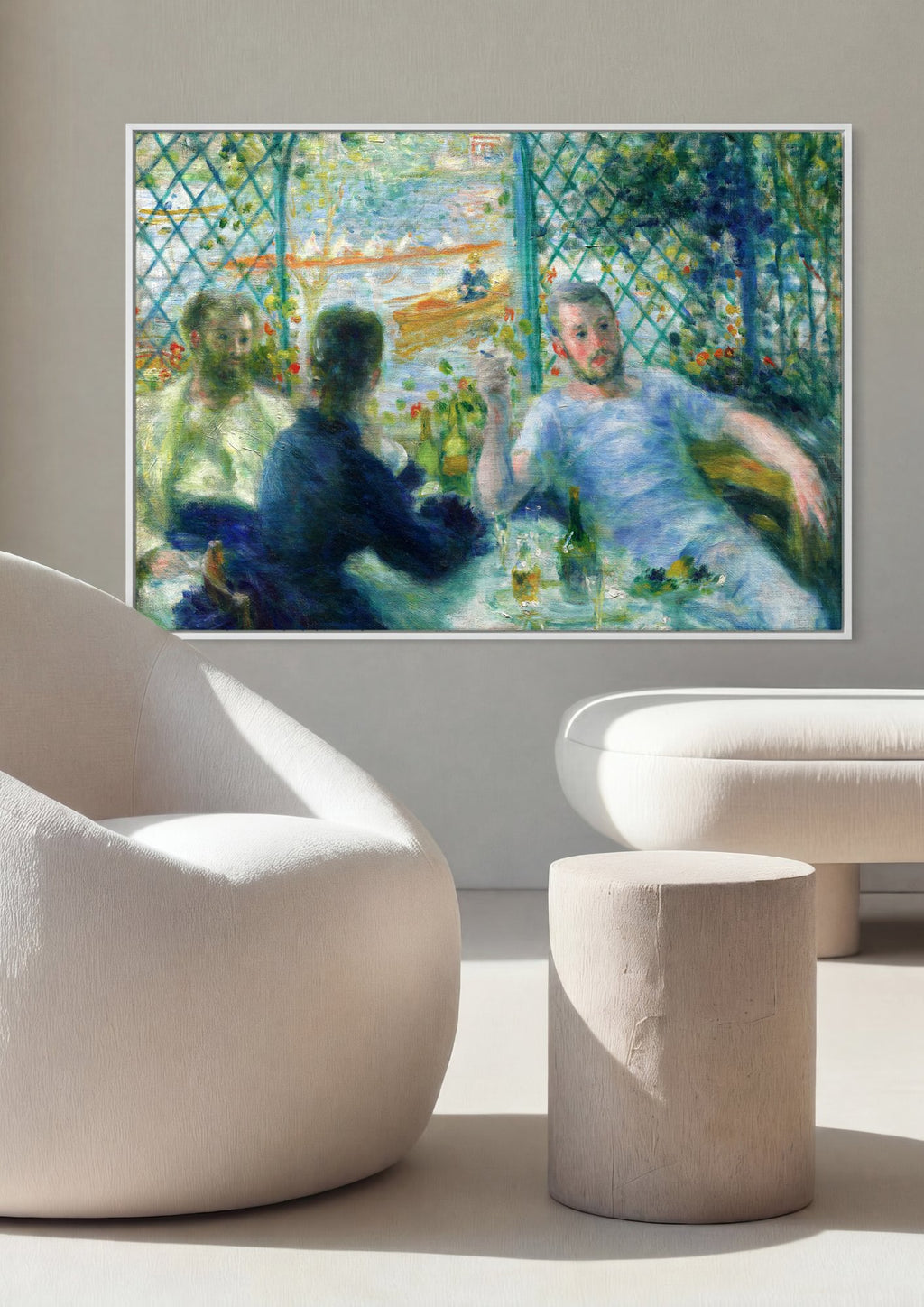 Quadro Decorativo Almoço dos Barqueiros - Renoir em ambiente decorado