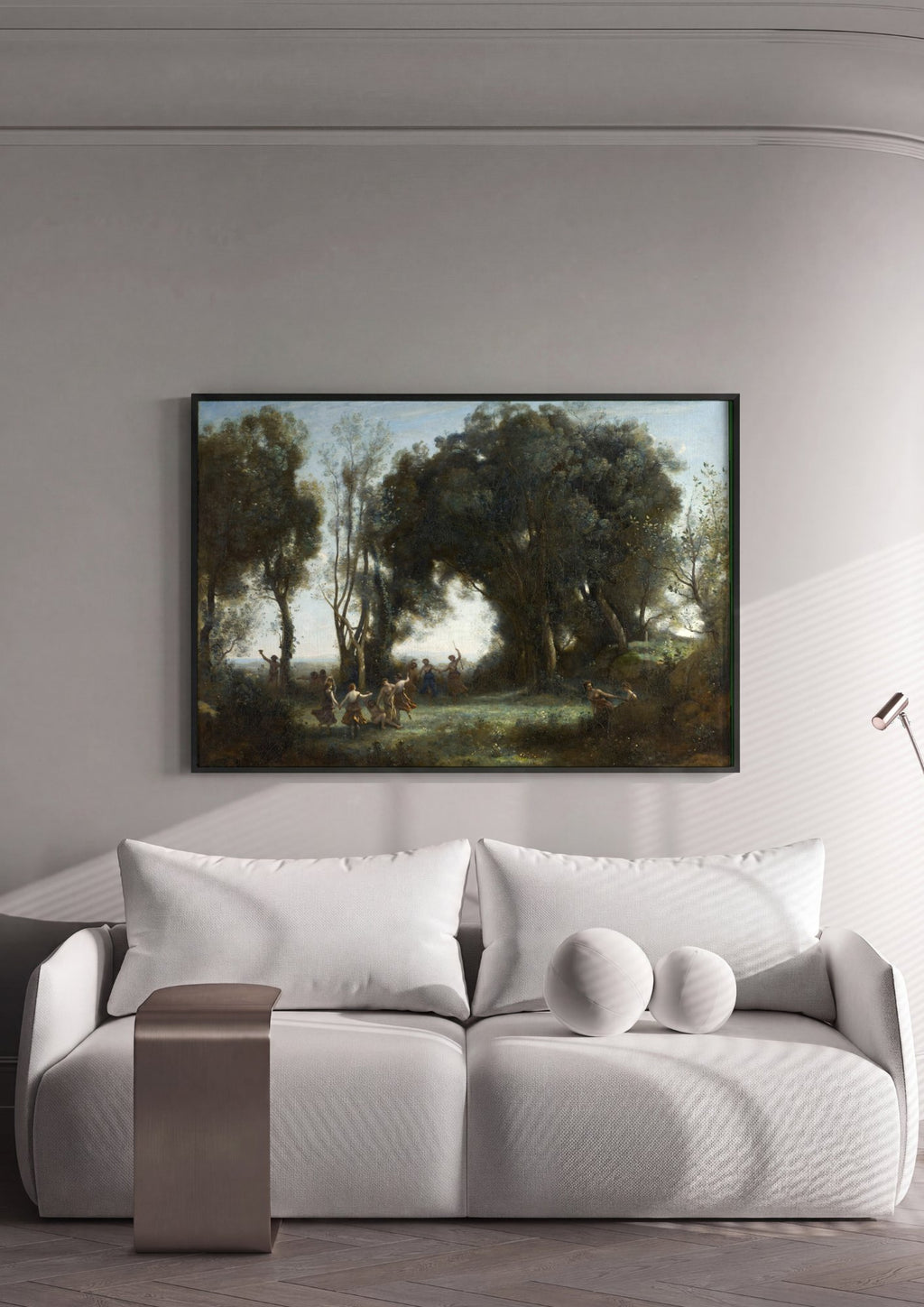 Quadro Decorativo Ninfas e Sátiros - Corot em ambiente decorado