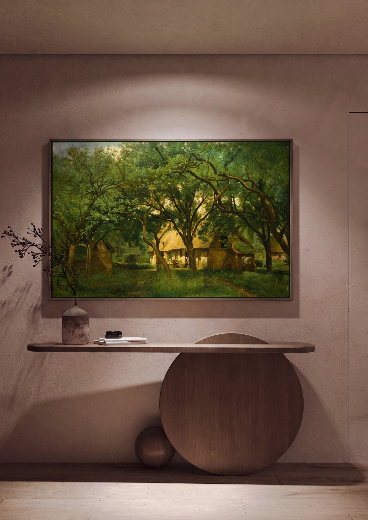 Quadro Decorativo Campo e Chalés - Corot em ambiente decorado