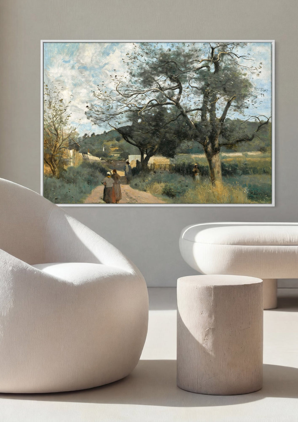 Quadro Decorativo Paisagem Rural - Corot em ambiente decorado