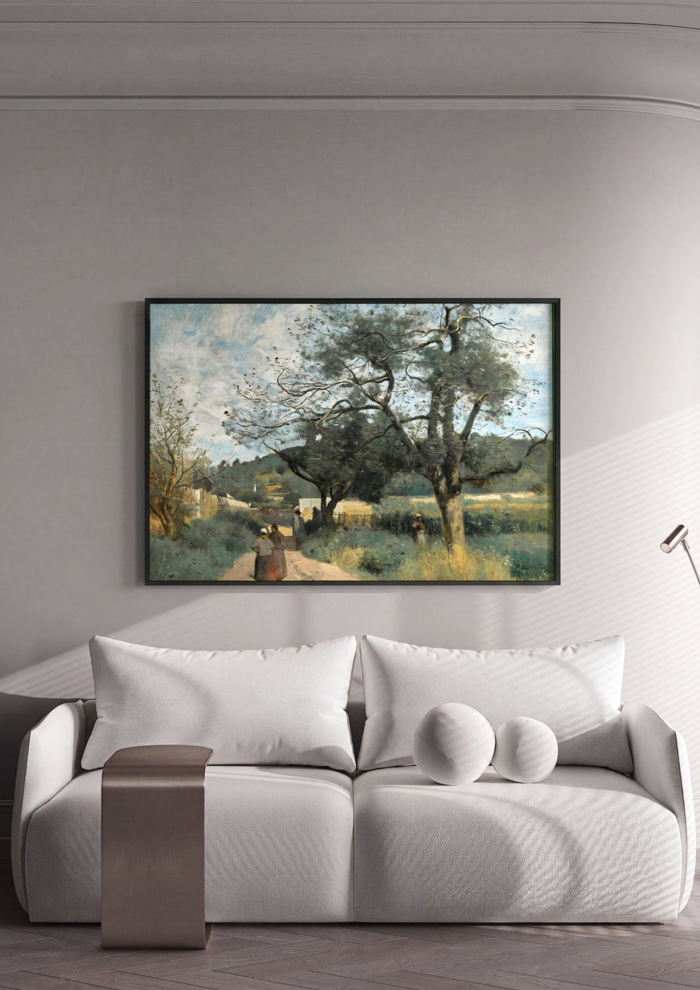 Quadro Decorativo Paisagem Rural - Corot em ambiente decorado