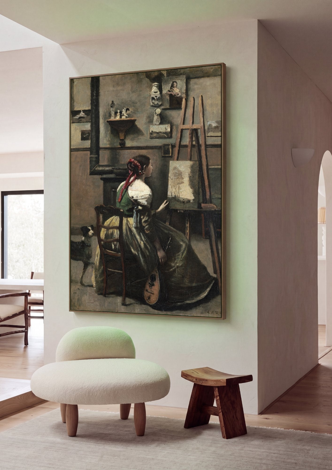 Quadro Decorativo A Artista - Corot em ambiente decorado