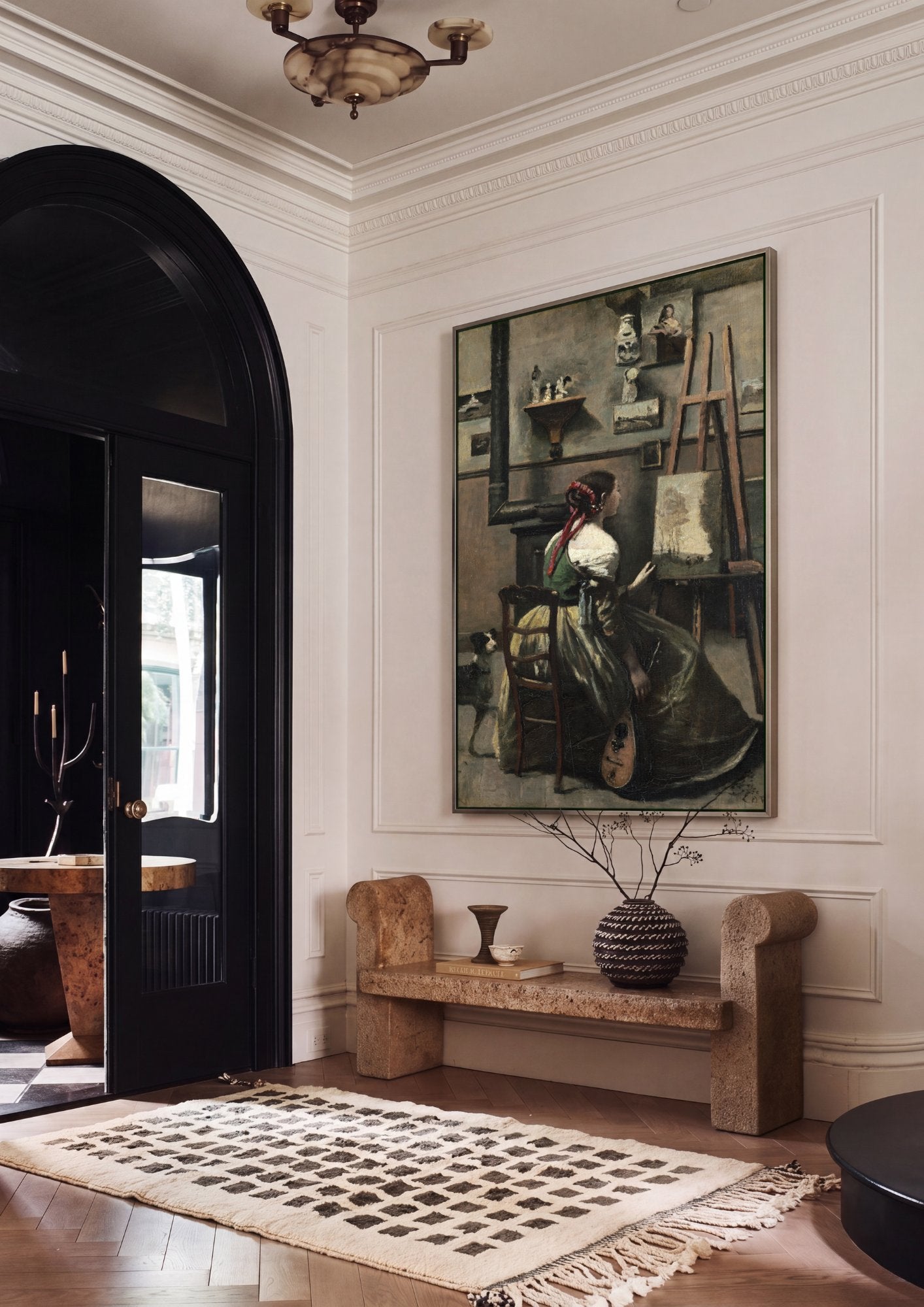 Quadro Decorativo A Artista - Corot em ambiente decorado