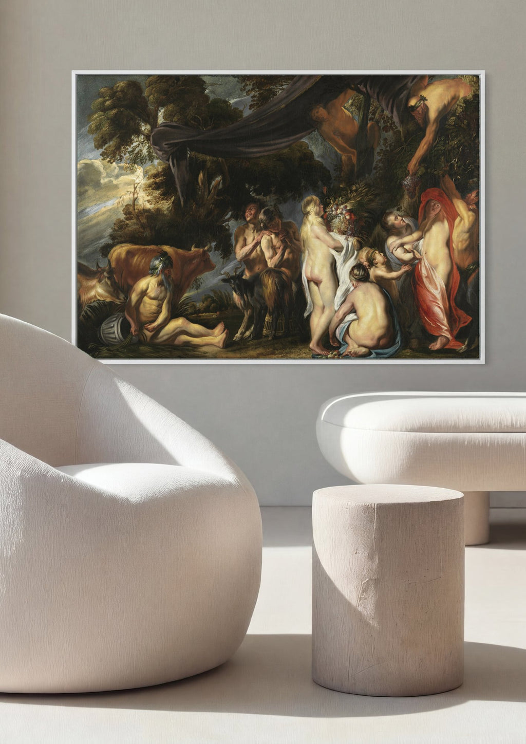 Quadro Decorativo A Abundância da Terra - Jacob Jordaens em ambiente decorado