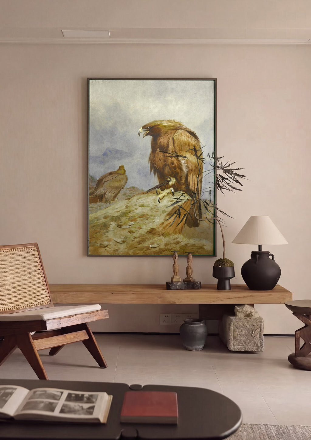 Quadro Decorativo Águias Reais nas Terras Altas - Thorburn em ambiente decorado