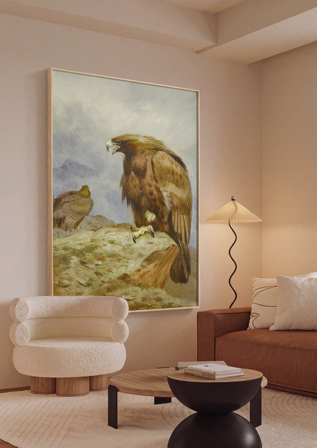 Quadro Decorativo Águias Reais nas Terras Altas - Thorburn em ambiente decorado