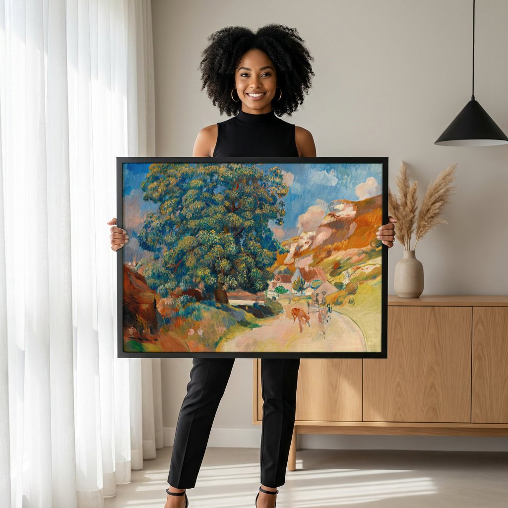 Quadro Decorativo A Grande Arvore - Pierre Auguste Renoir com modelo em ambiente