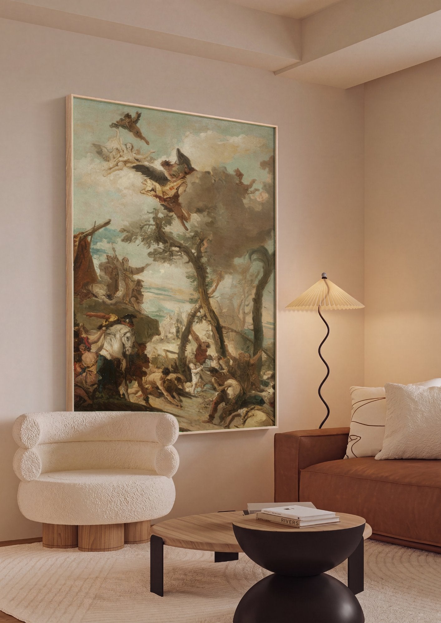 Quadro Decorativo A Adoração do Bezerro de Ouro - Tiepolo em ambiente decorado