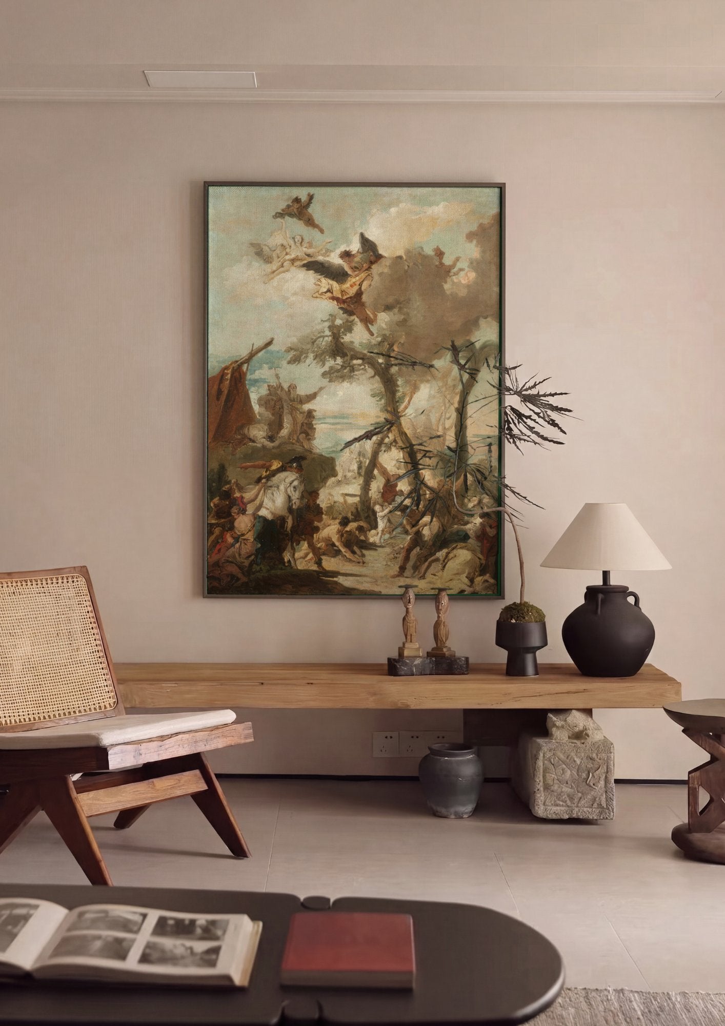 Quadro Decorativo A Adoração do Bezerro de Ouro - Tiepolo em ambiente decorado