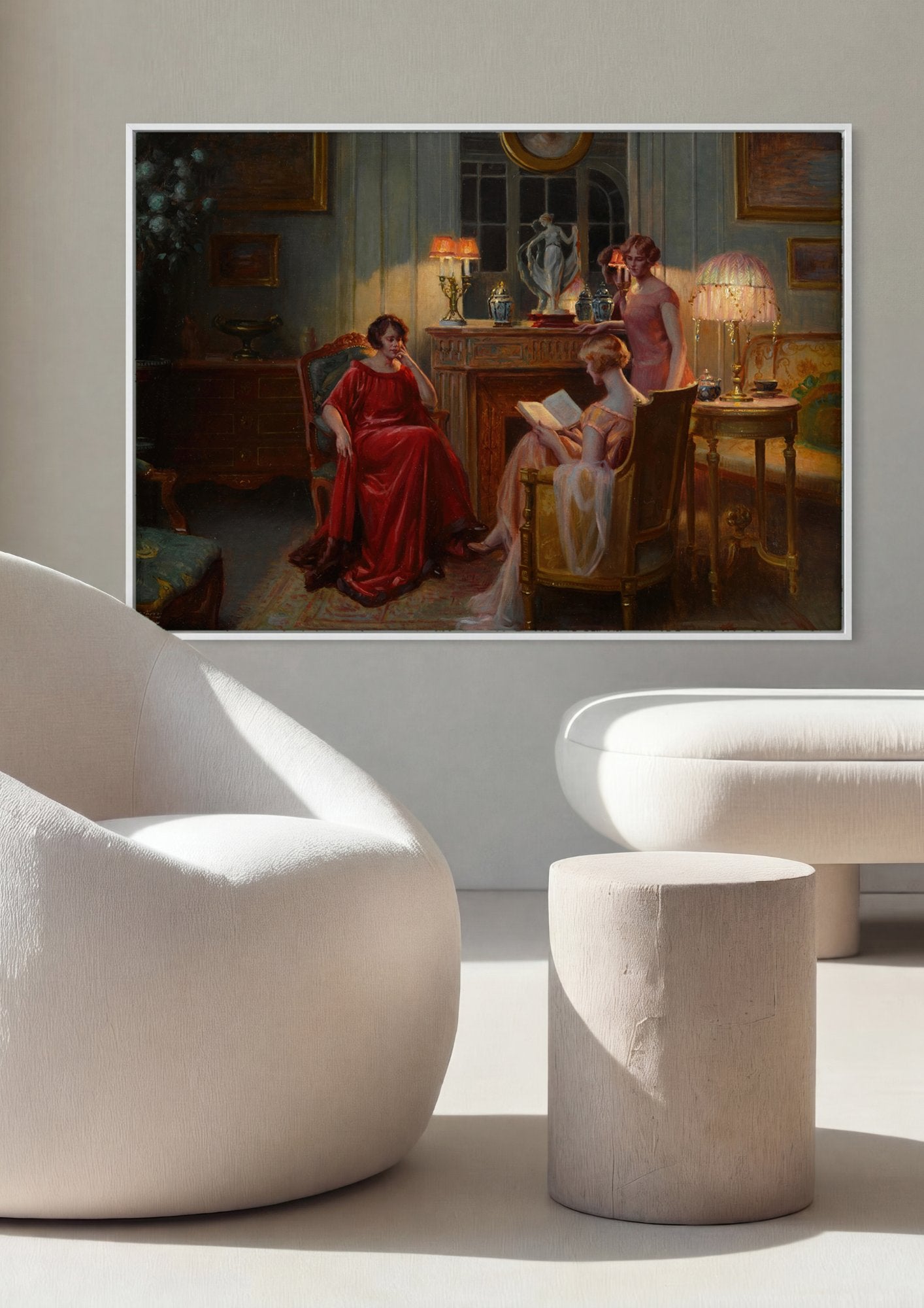 Quadro Decorativo A Leitura e a Conversa - Delphin Enjolras em ambiente decorado
